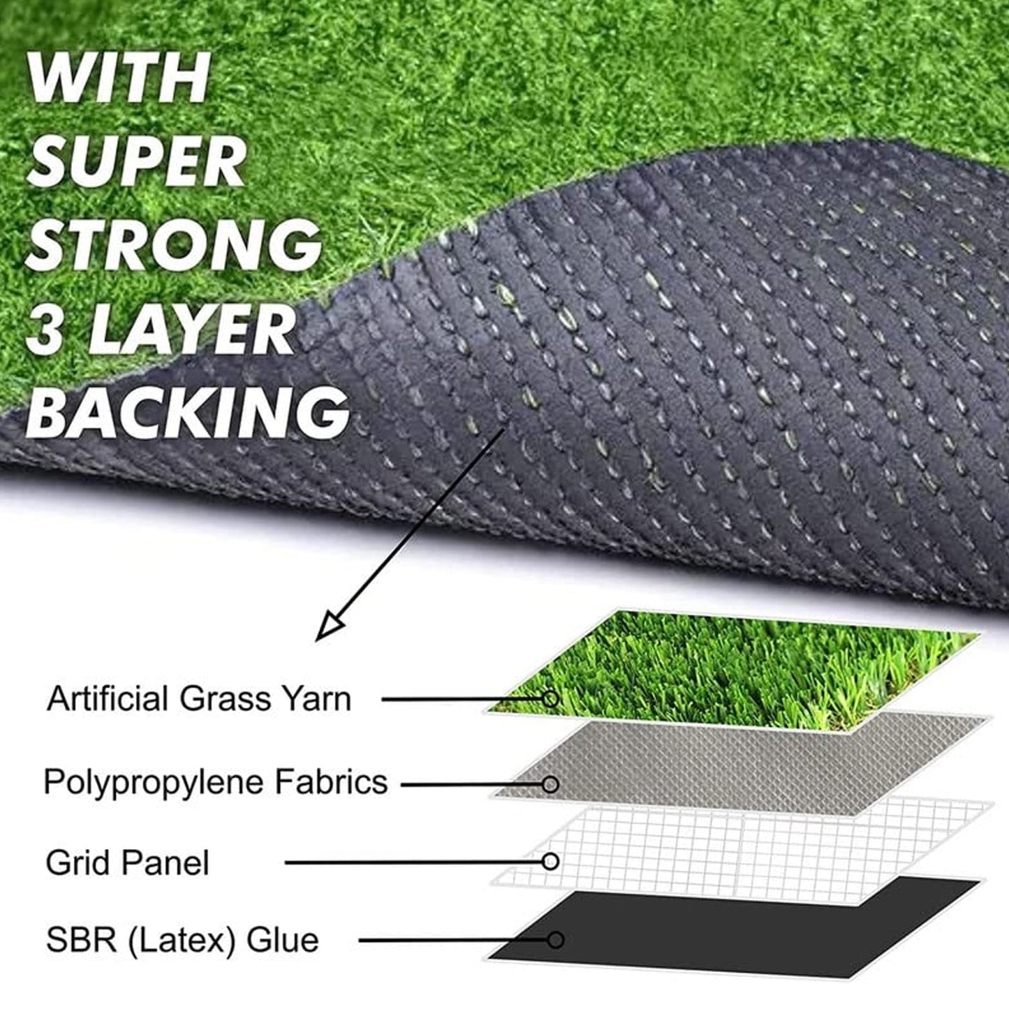 Artificial Grass for Balcony Or Doormat, Soft and Durable Plastic Turf Carpet 58x38cm - Springkart 
