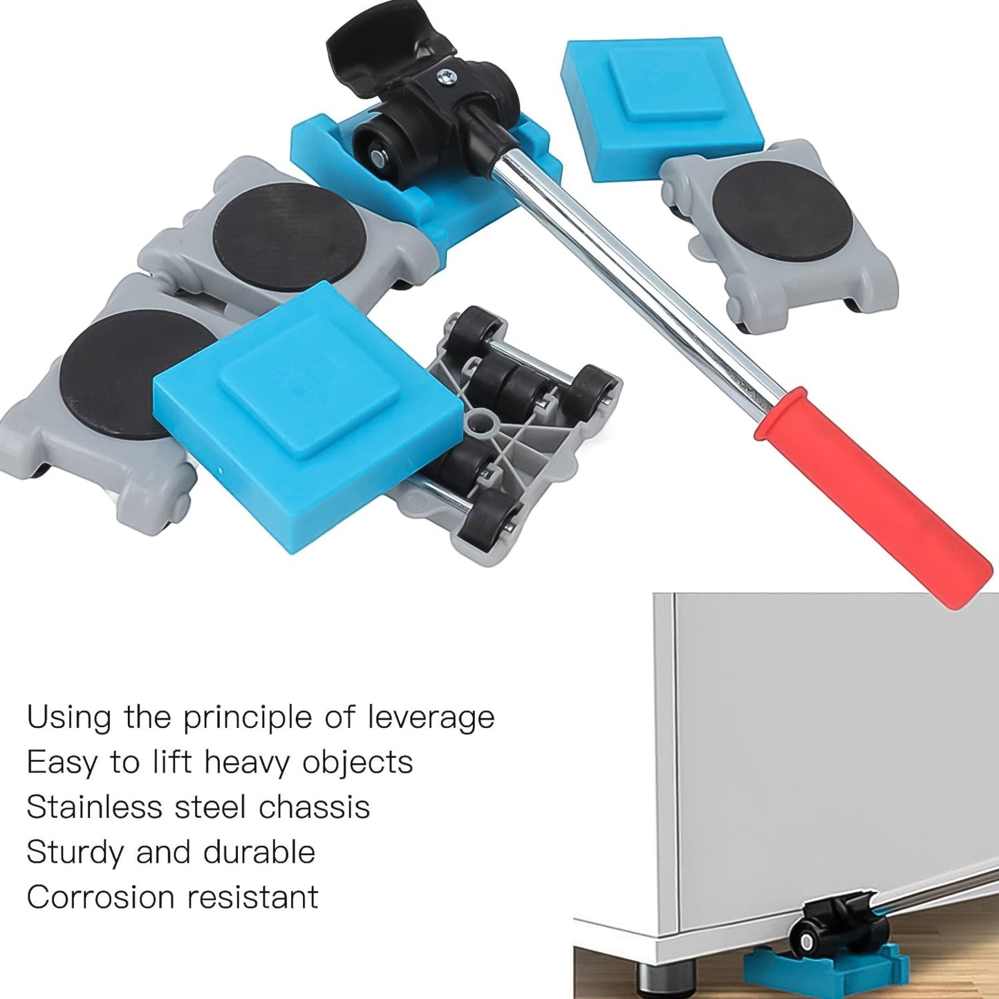 Furniture Lifter Tool Furniture Dolly, Furniture Lifters Tool Set (1 Set / 8 pc) - Springkart 