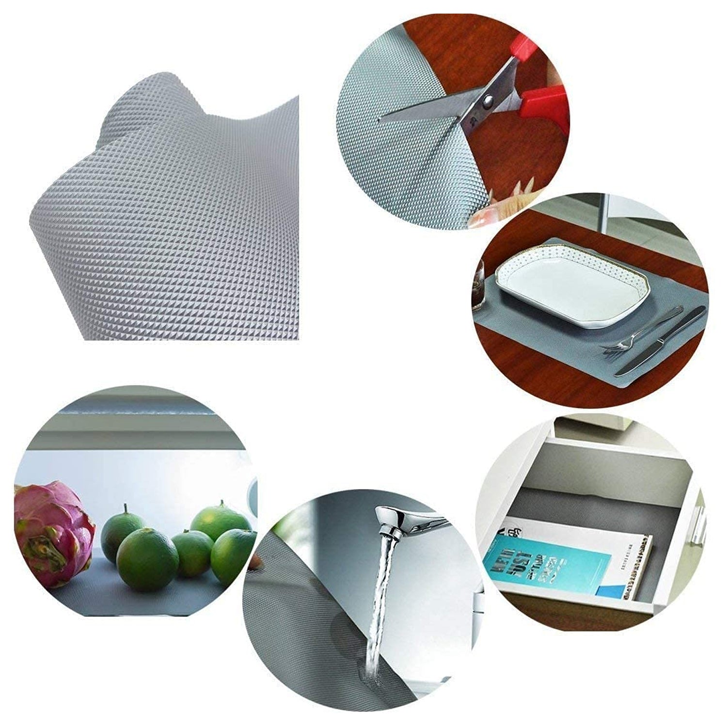Multipurpose Anti-Slip Mat Liner Roll - 45cmx5m for Kitchen, Bathroom, Cabinet, Drawer, Shelf & Fridge - Springkart 