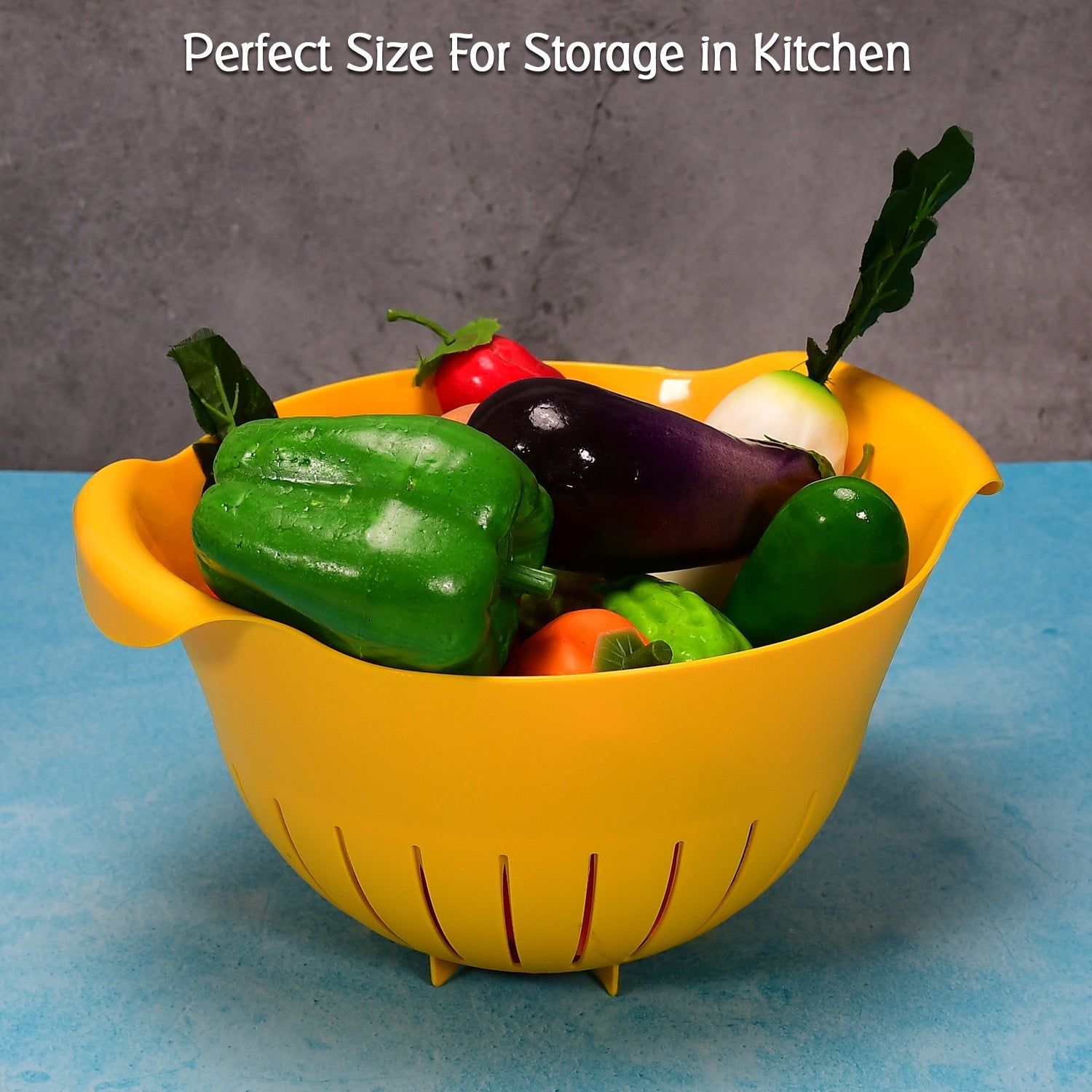 Plastic Fruits Vegetable Noodles Pasta Washing Bowl & Strainer - Springkart 