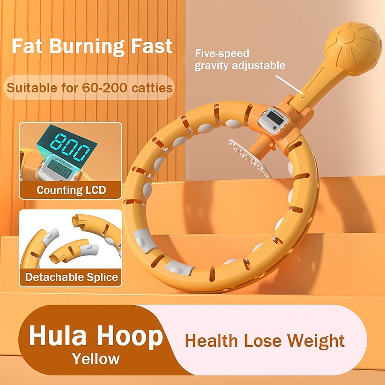 Smart Fitness Hula Hoops with Spinning Ball and Intelligent Counter (1 Pc / Loose) - Springkart 