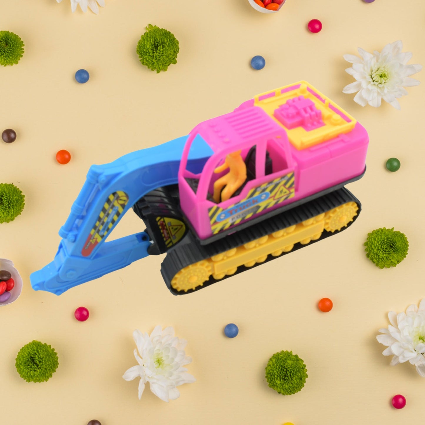 Friction Powered Construction JCB for Kids, Plastic Moving Smooth, Construction Vehicles for Kids | Construction Toy | Pull Back | Toys Mini Construction Series (1 Pc) - Springkart 