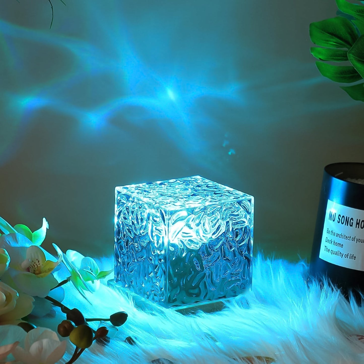 Dynamic Rotating Water Ripple Night Lamp With Remote - Springkart 
