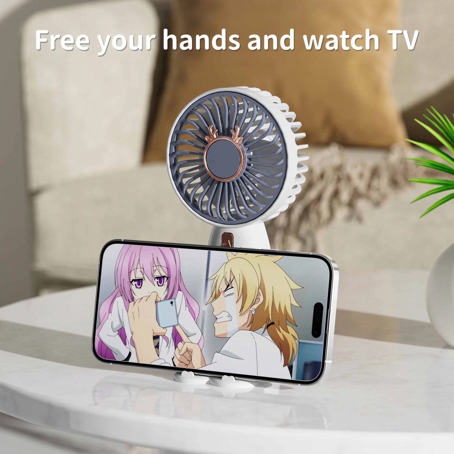 Mini Fan Rechargeable Table Fan Handheld Fan USB Fan Desk Fan Cooling Fan For Home , Office , Car, & Multi Use Fan (Battery Not Include) - Springkart 