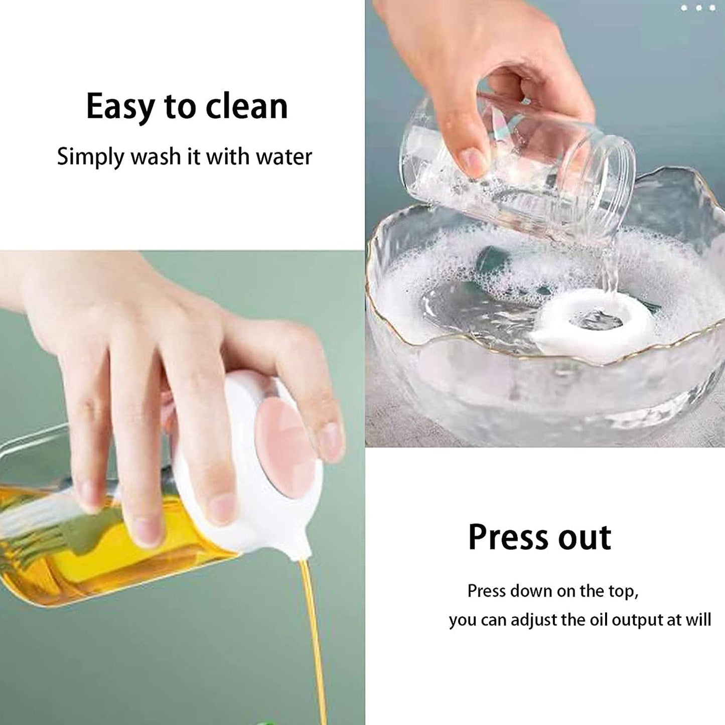 Oil Dispenser with Silicone Oil Brush (1 Pc / With Brush / 250 ML Approx) - Springkart 