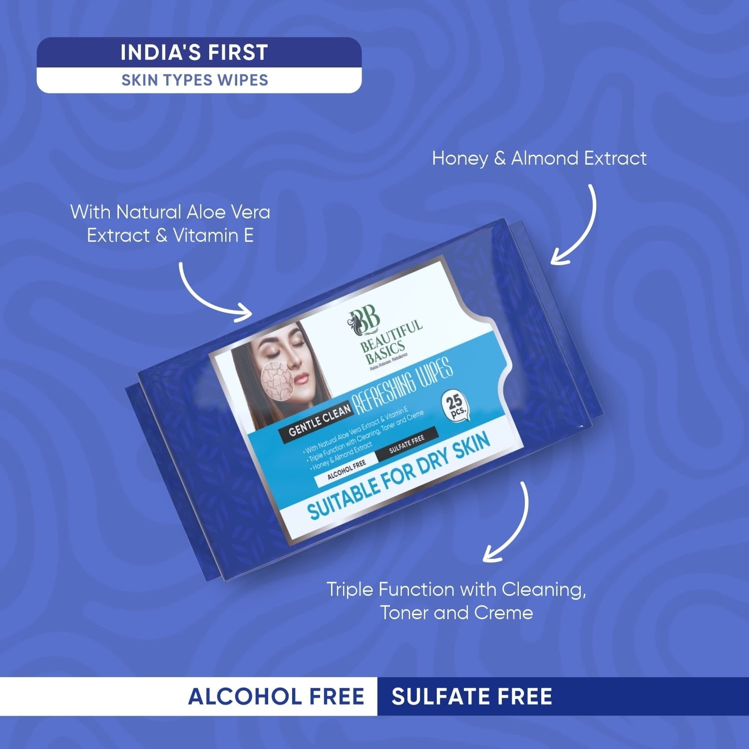 Refreshing Wet Wipes for Face | Facial Cleansing | Refreshing & Skin Hydration| Soothing for skin | pH Balance & Alcohol Free | Nourishing with Fruit extract | 25 Wipes - Springkart 