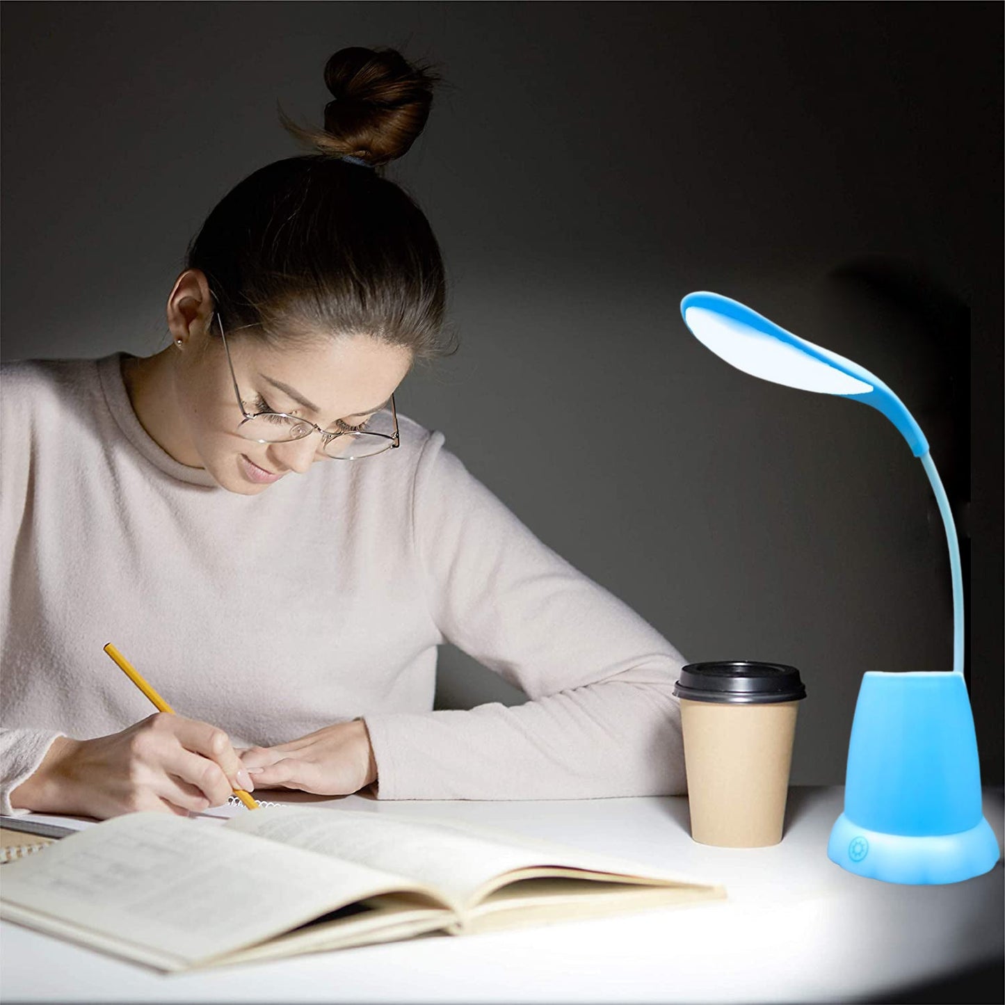 Desk Lamp with Pen Holder Table Lamp with Pencil Stand for Home Office - Springkart 