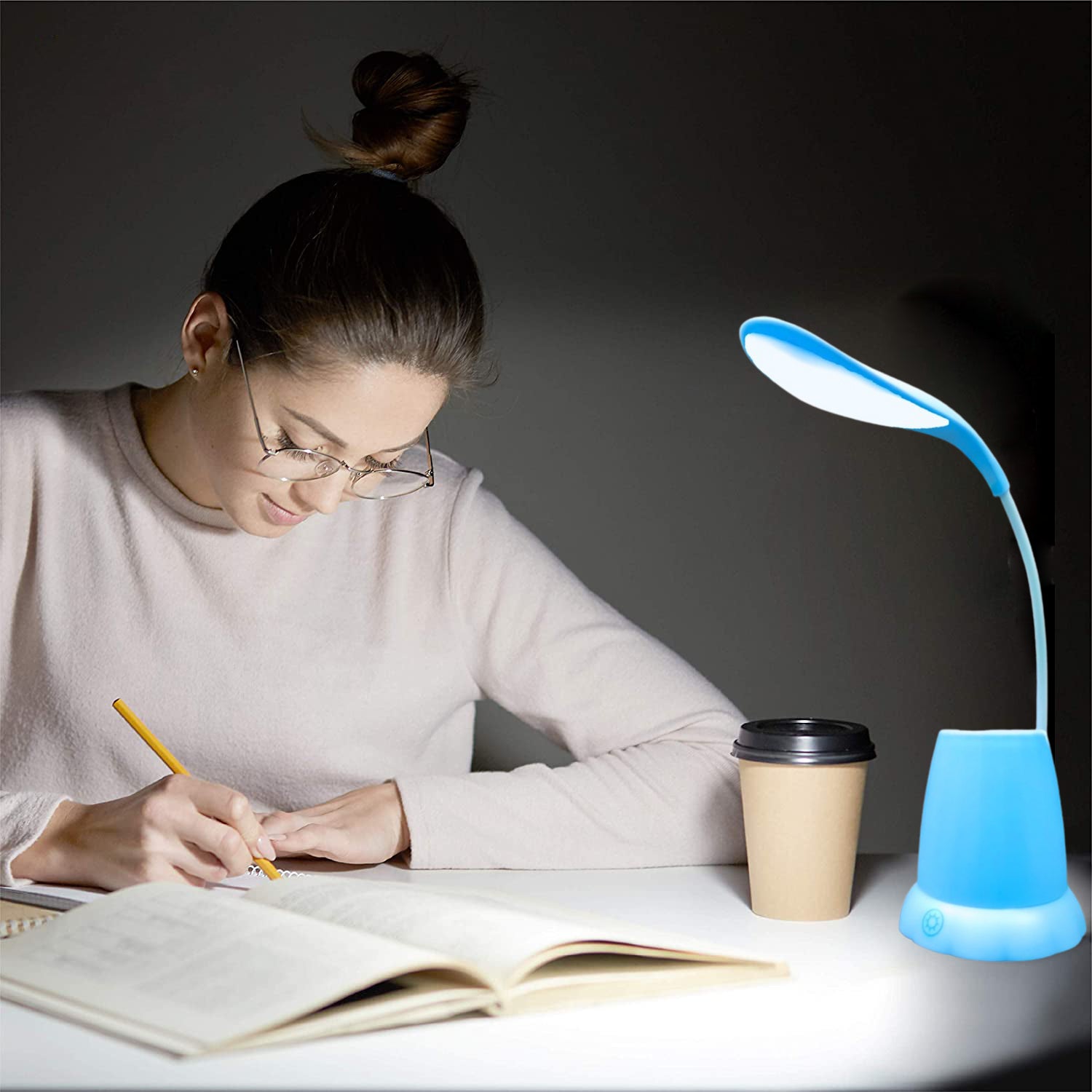 Desk Lamp with Pen Holder Table Lamp with Pencil Stand for Home Office - Springkart 