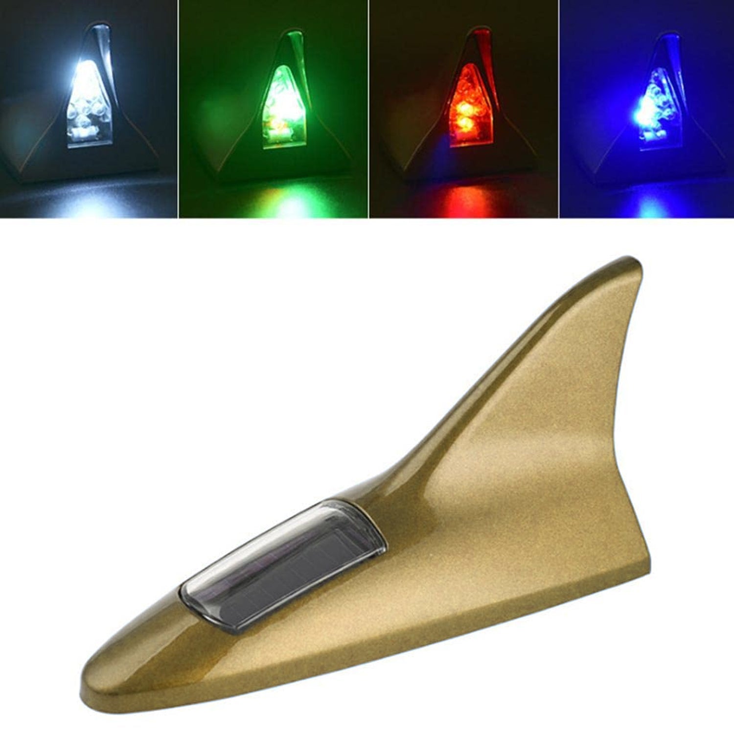 Shark Fin Light With Remote, LED Signal Antenna Solar Shark Fin Car Roof Light Sensor Decoration Flashing Lamps, Solar Powered Radio Signal for Car Lamp Accessories (1 Pc)  - Springkart 