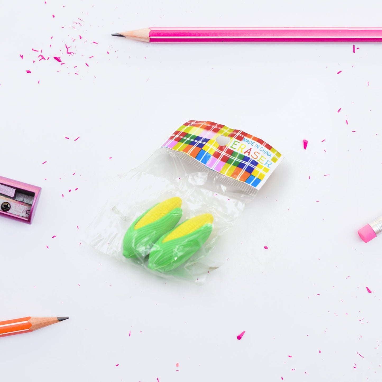 Corn Shape School Eraser High Qulaity ( 2 Pc Set ) - Springkart 