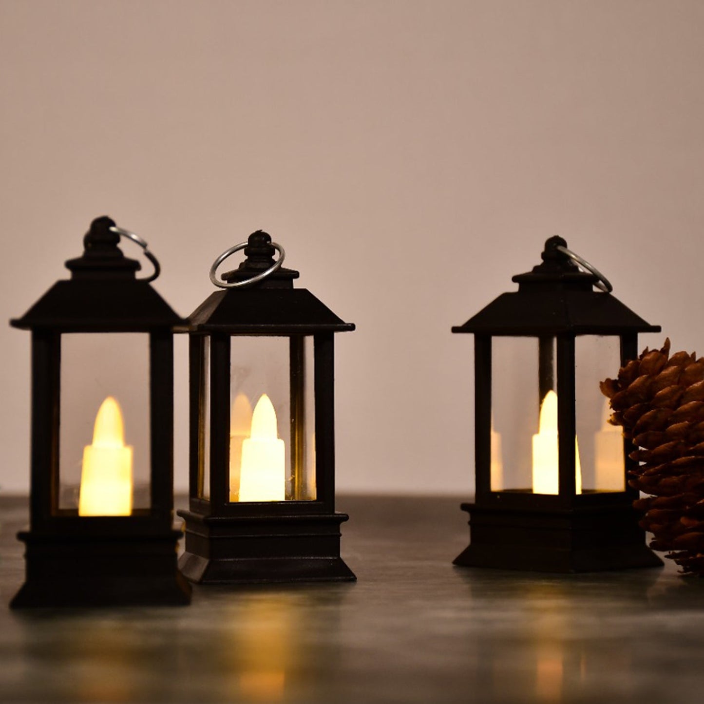 Classic Style Lantern With Artificial Rustic Battery-Operated Flameless Candle Light For Home Decoration - Good For Indoor & Outdoor Use (Pack of 24) - Springkart 