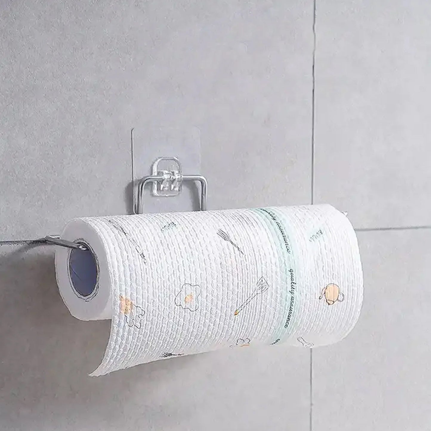 Stainless Steel Adhesive Paper Roll Holder Tissue (1 pc) - Springkart 