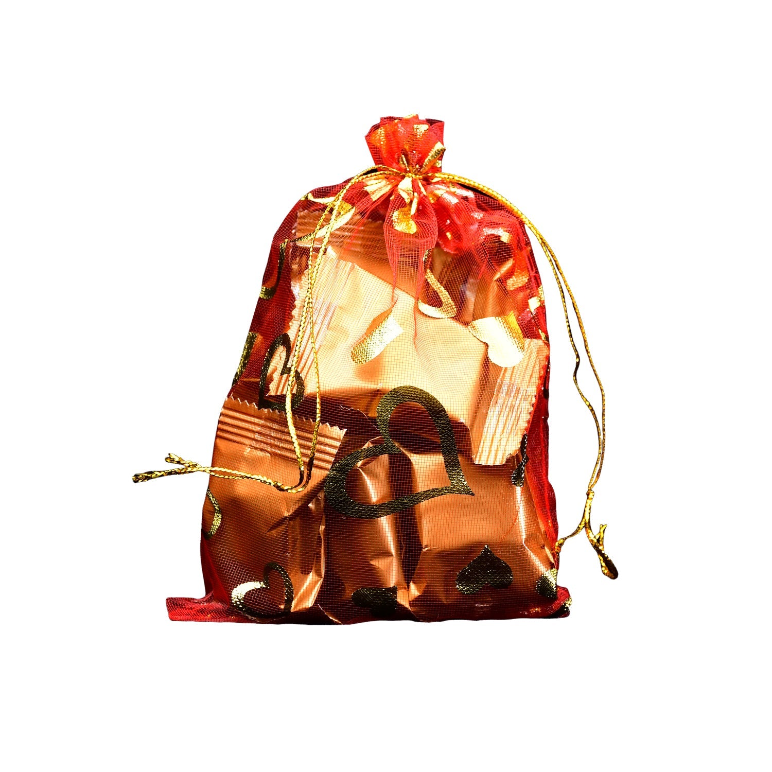 Net Fabric Drawstring Pouch for Dry Fruits Packing, Organza Shagun Potli Baba (Mix Size & Design) - Springkart 