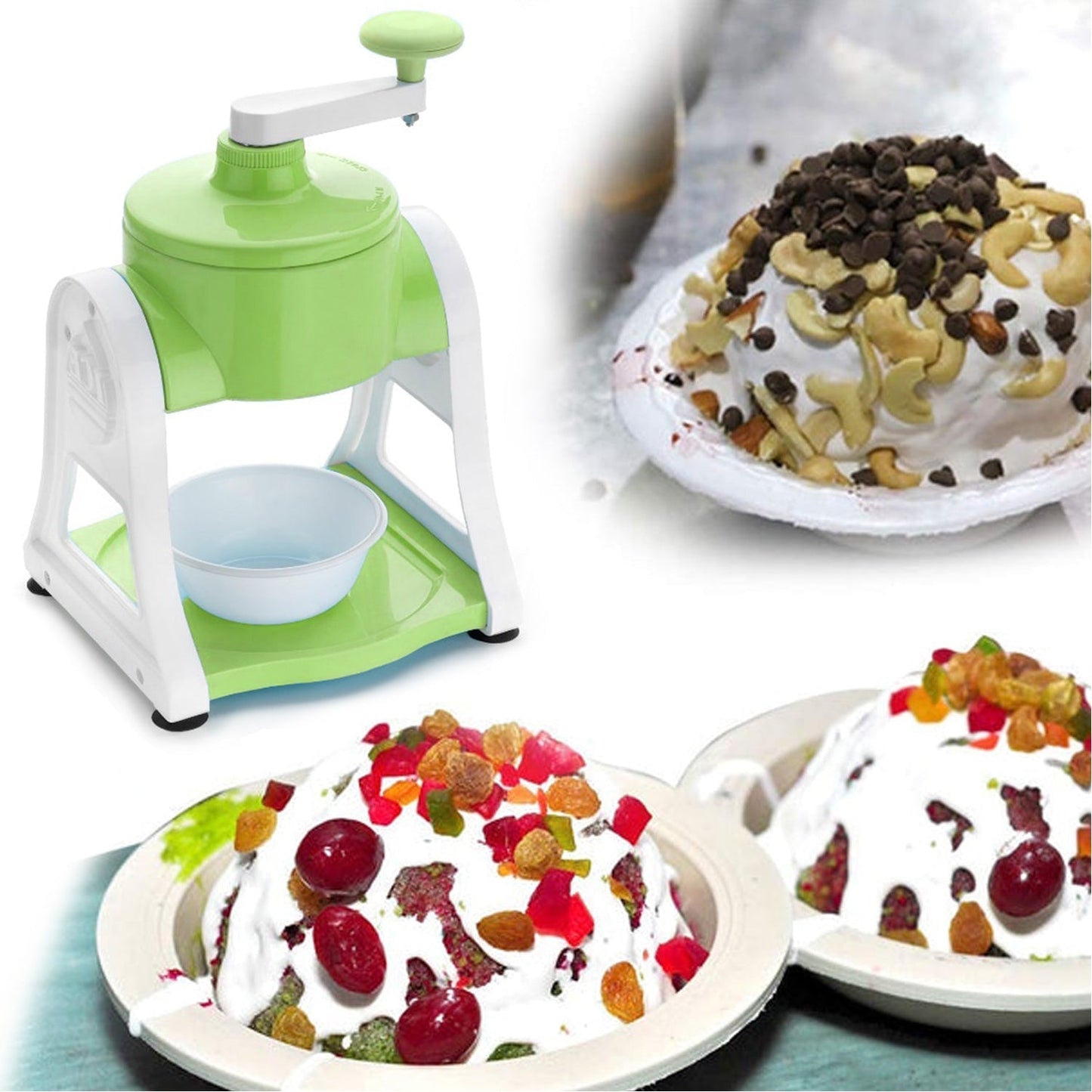 Ice Gola Maker Ice Snow Maker Machine | Ice Crusher | Indoor Outdoor Manual With Steel Blade & Antislip Grip - Springkart 