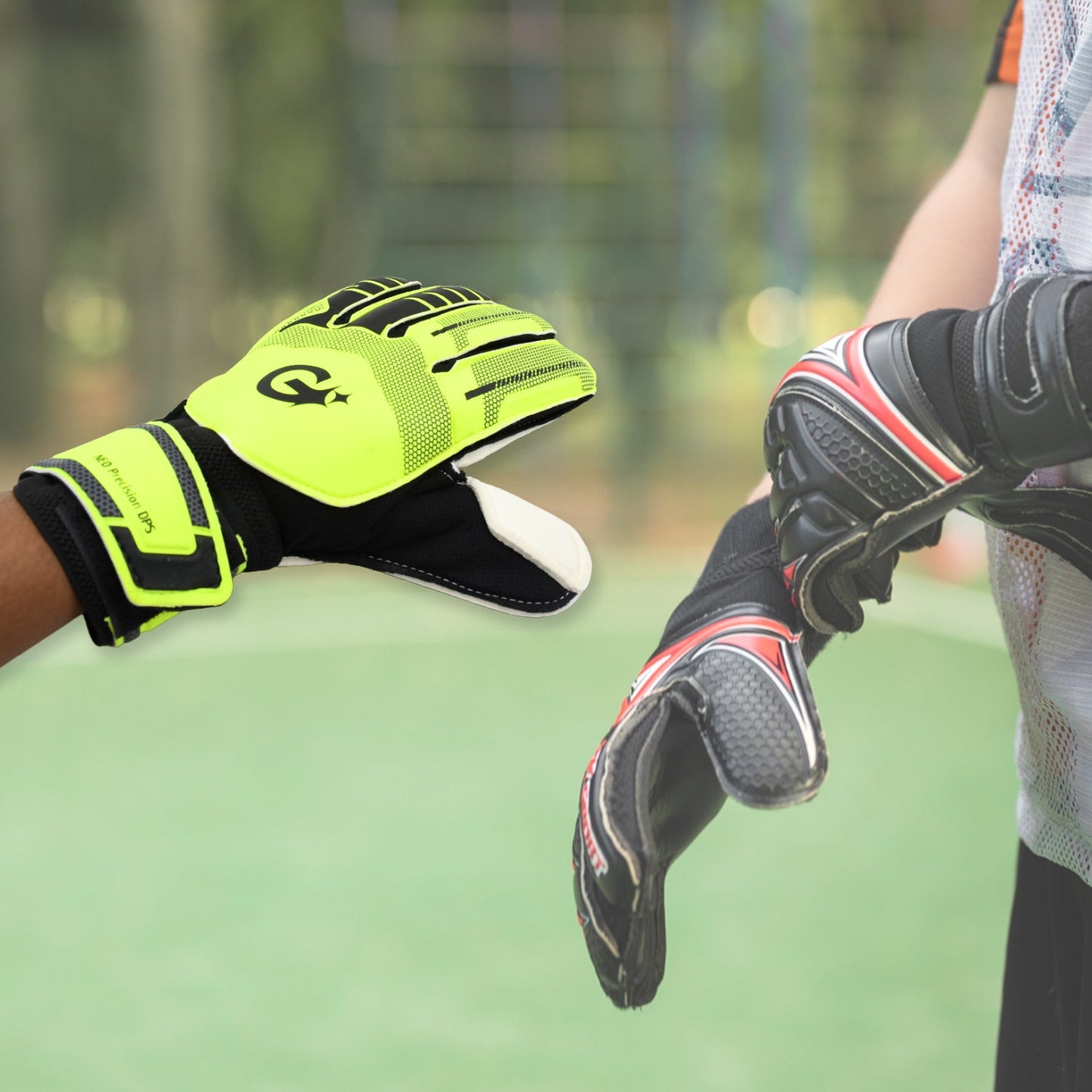 Multi Function Finger Protection Sports kids goalkeeper gloves, football gloves for boys, kids, adults, football training gloves, super grip palm protection gloves (1 Pair) - Springkart 