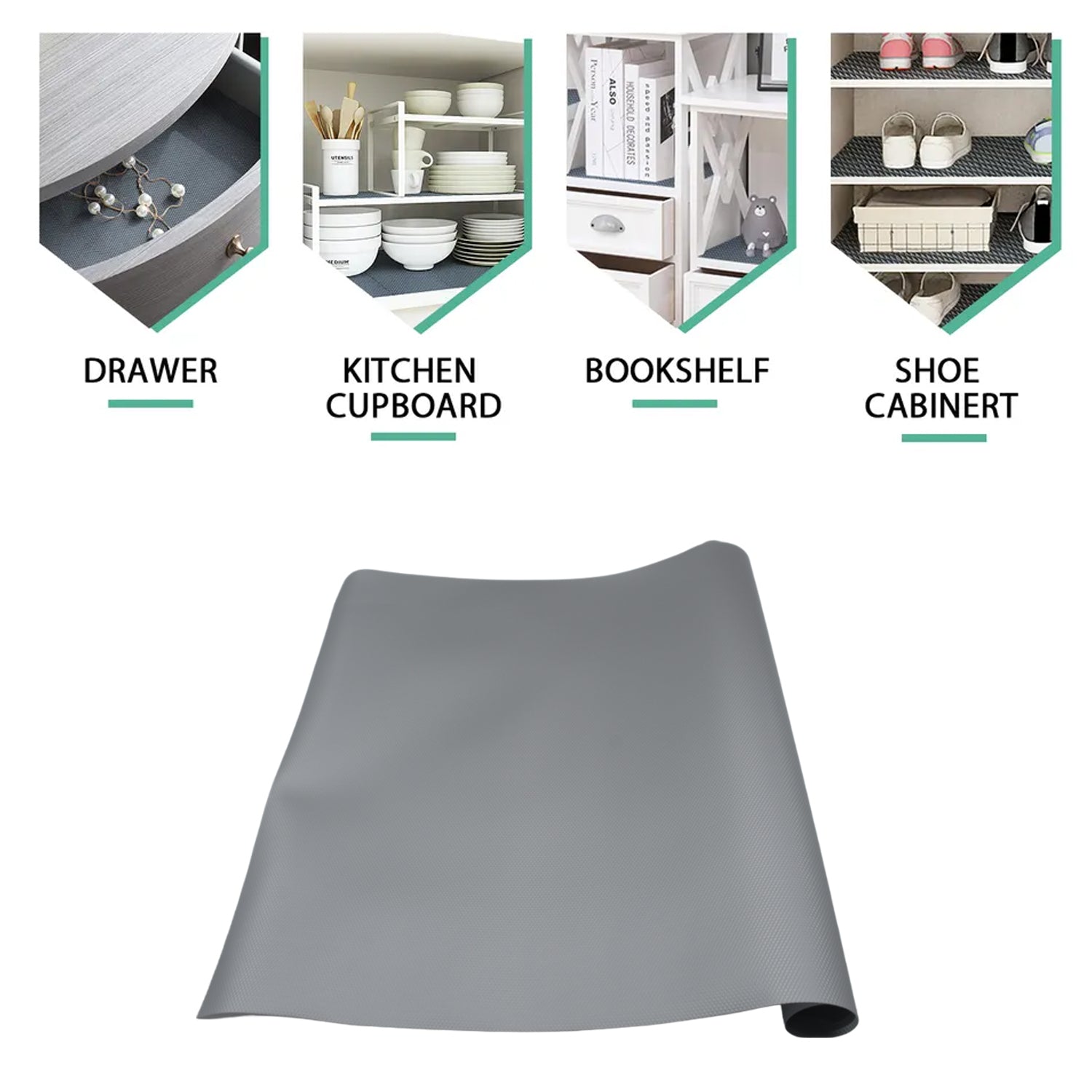 Multipurpose Anti-Slip Bathroom Kitchen Cabinet Drawer Shelf Mat Liner Sheets Roll, Fridge Mat, Table Mat Anti-Slip Super Strong Placement Mat for Fridge, Bathroom, Kitchen, Drawer, Shelf Liner (45cmx1.25m) - Springkart 