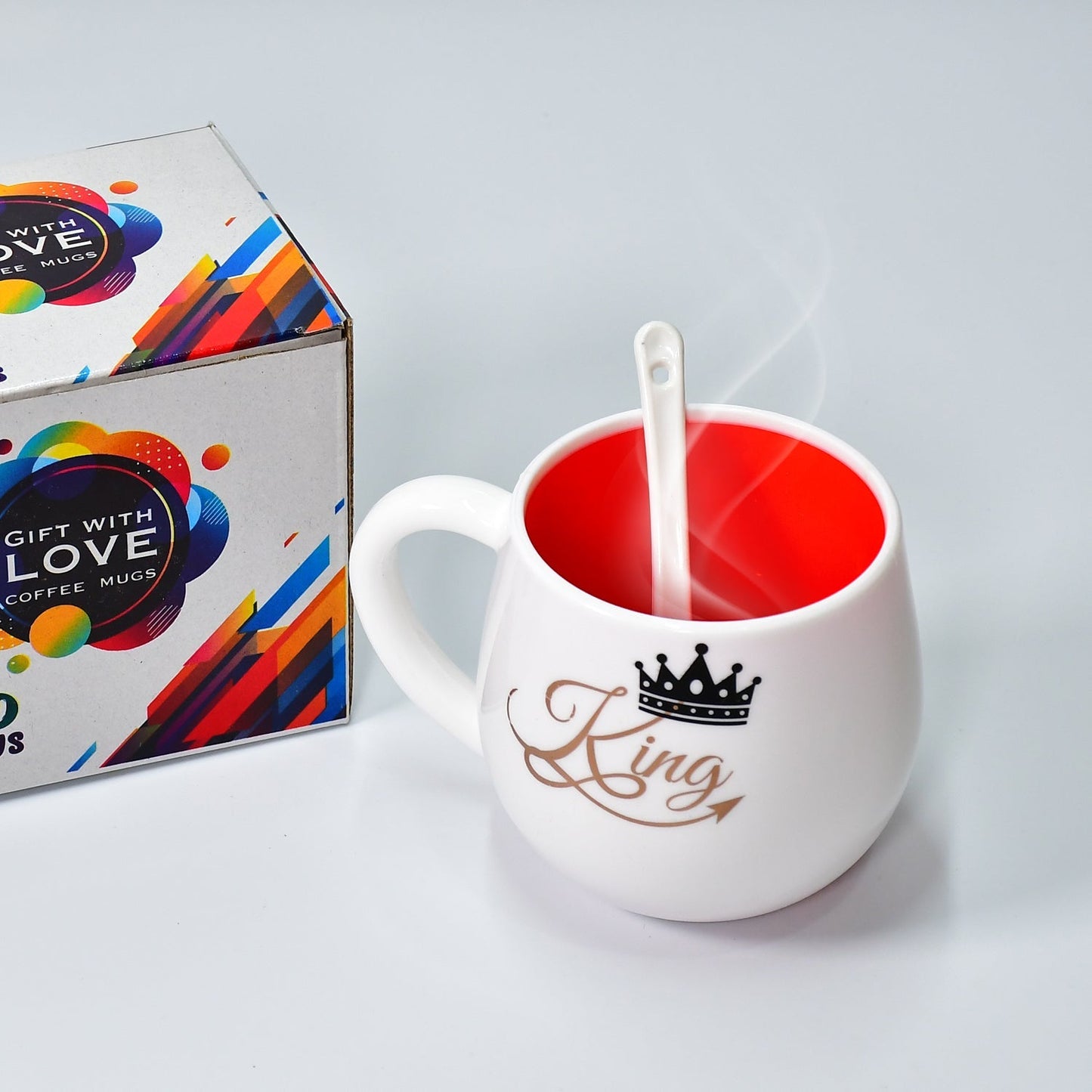 Multi design coffee Mug With Spoon and box packing. Ceramic Mugs to Gift your Best Friend Tea Mugs Coffee Mugs Microwave Safe. - Springkart 