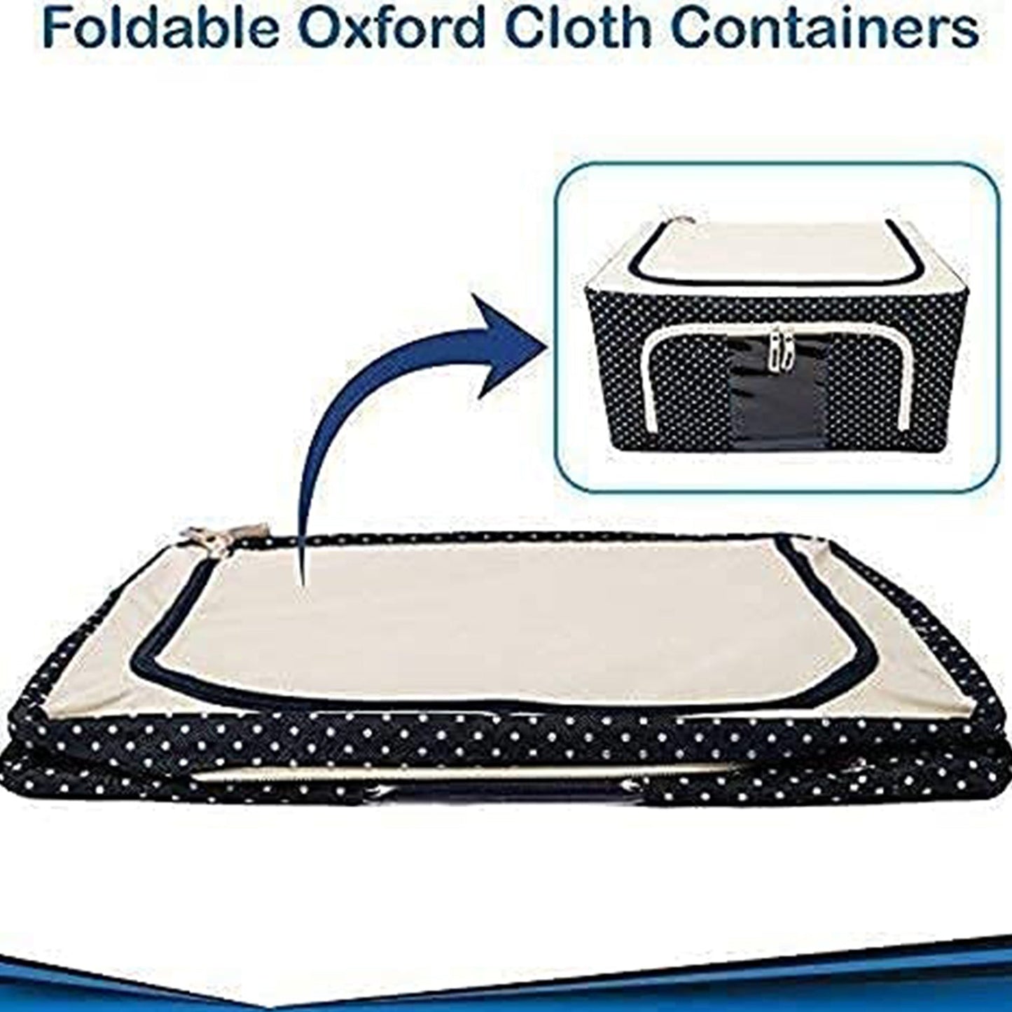 Foldable Steel Frame Clothes Living Storage Organizer Handled Bag - Springkart 