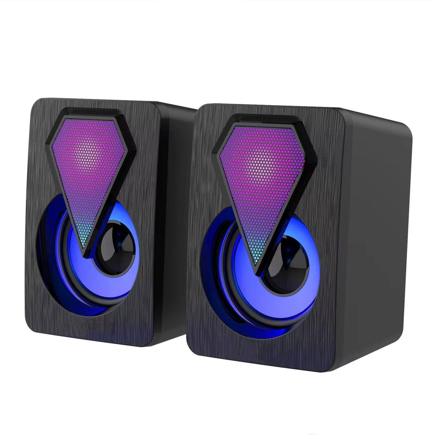 RGB Desktop Speakers, Plug, and Play USB Powered Speaker (2 Pc Set) - Springkart 
