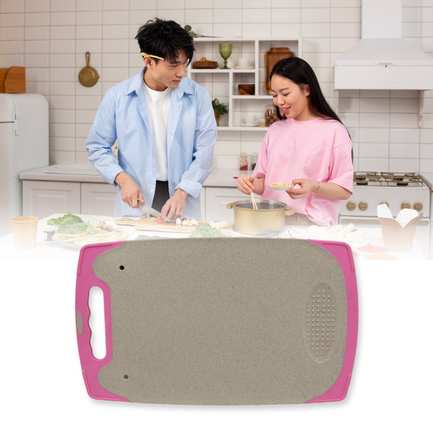 Kitchen Chopping Board Household Cutting Board Knife Board Vegetable Cutting and Fruit Multi-purpose Plastic Sticky Board Cutting board - Springkart 
