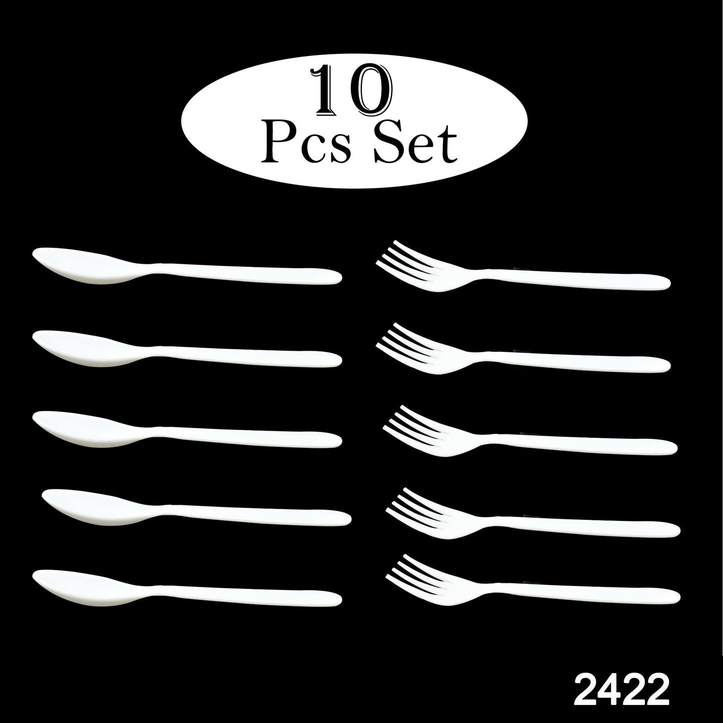 Dinnerware Cutlery Premium Plastic Spoon And Fork Set - 10 pcs - Springkart 