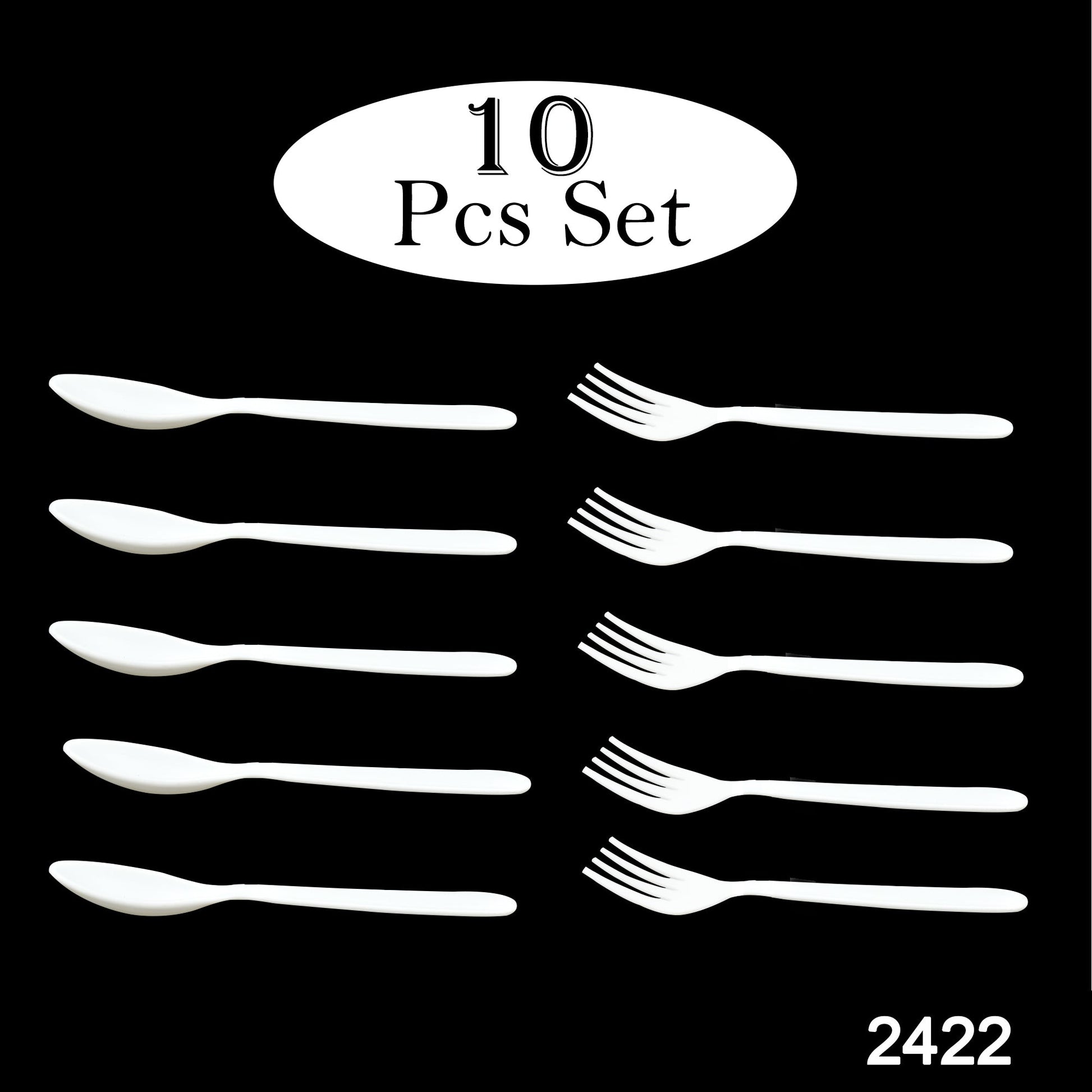 Dinnerware Cutlery Premium Plastic Spoon And Fork Set - 10 pcs - Springkart 