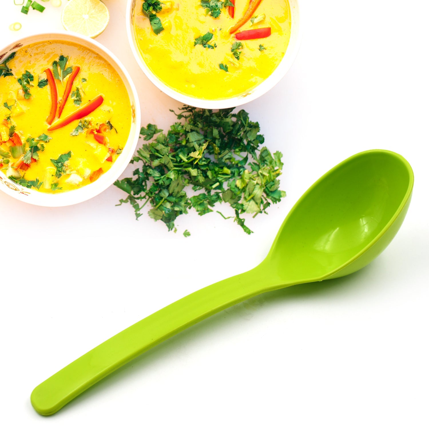 Plastic Spoon Kitchen Multipurpose Serving Ladle for Frying, Serving, Turner, Curry Ladle, Serving Rice, Spoon Used While Eating and Serving Food Stuffs Etc (2 Pcs Set / 10 Inch ) - Springkart 