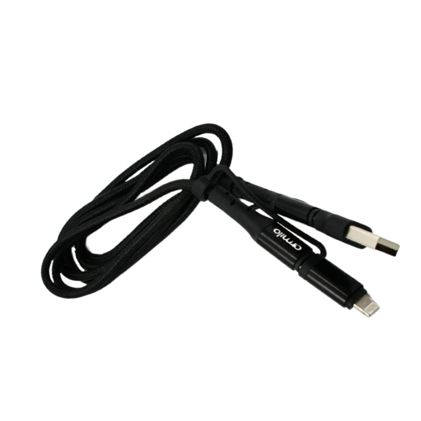 3 IN 1 Fast Charging Cable with Type C & iPhone Support, Compatible with all devices, Data Transmission, Unbreakable Braided, Tangle Free - Springkart 