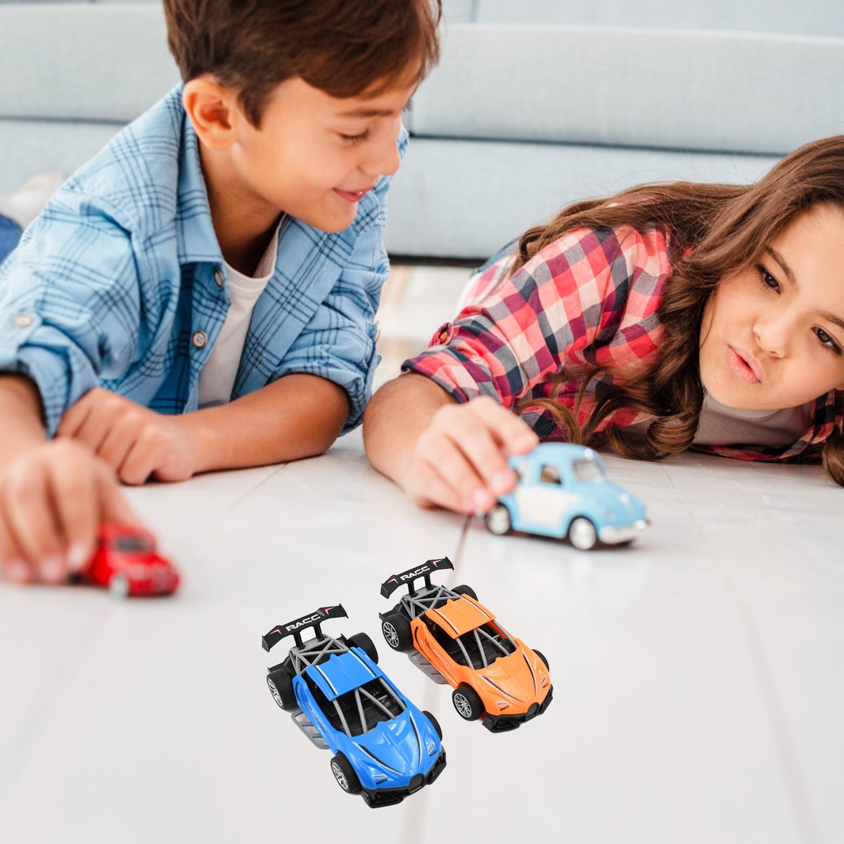 Mini Pull Back Racing Car Widely Used By Kids & Children (8 Pcs Set / Mix Color) - Springkart 