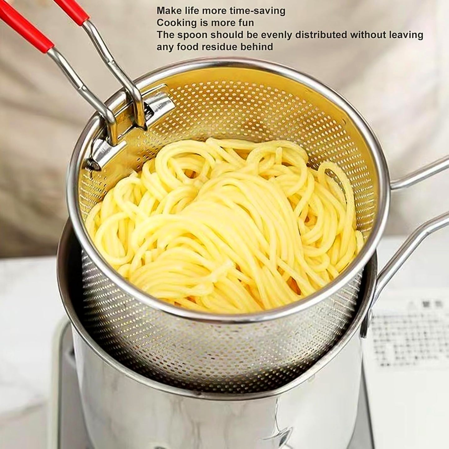 Small Deep Frying Pot With Strainer Basket (2 Pc Set) - Springkart 