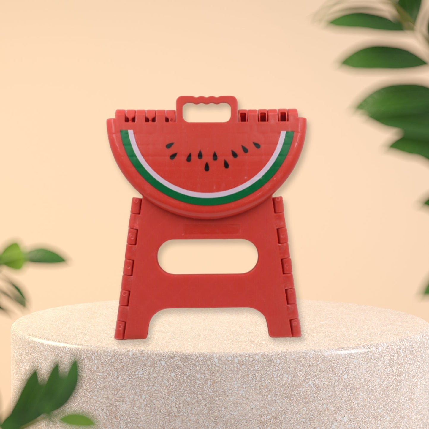 Mix Color Creative Thickening Folding Stool, Fruit Pattern Plastic Low Stool for Kindergarten Small Bench Hinge Handle Design,Learn Game Children's Kids Table Indoor Household Children's Chair Lightweight - Springkart 