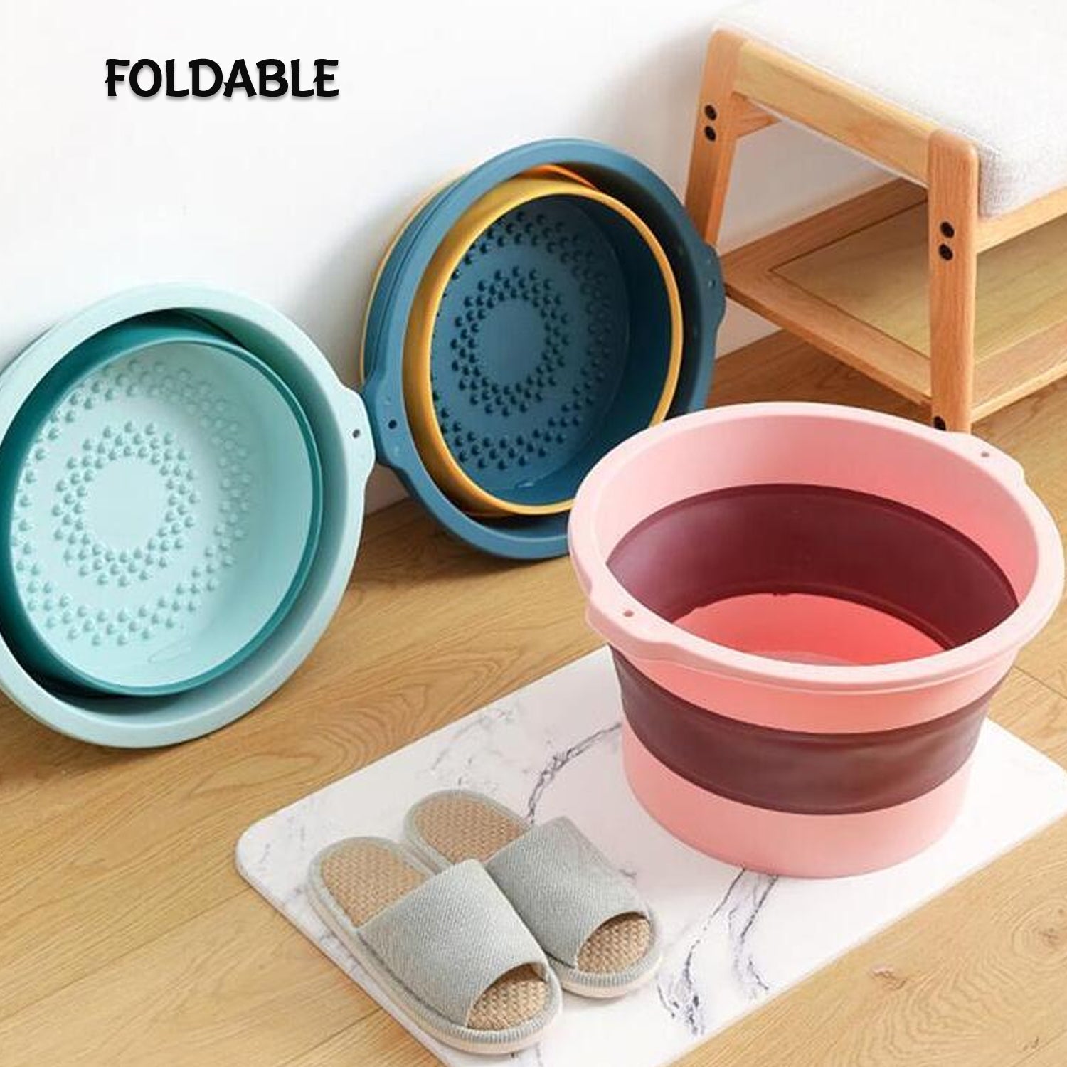 Multi-Purpose Portable Collapsible Folding Tub, with Hanging Hole & Save Storage Space, Also use for Foot Spa. - Springkart 