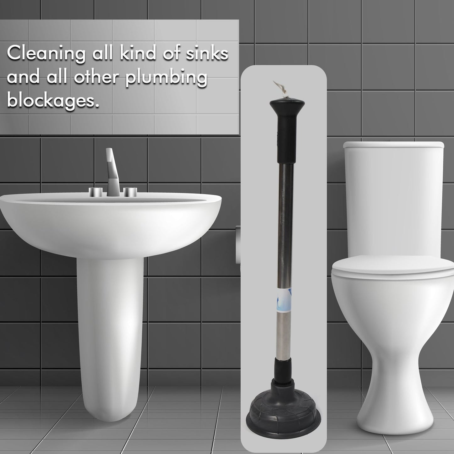 Drain Unblocker Pump for Kitchen, Sink & Toilet Cleaning - Springkart 
