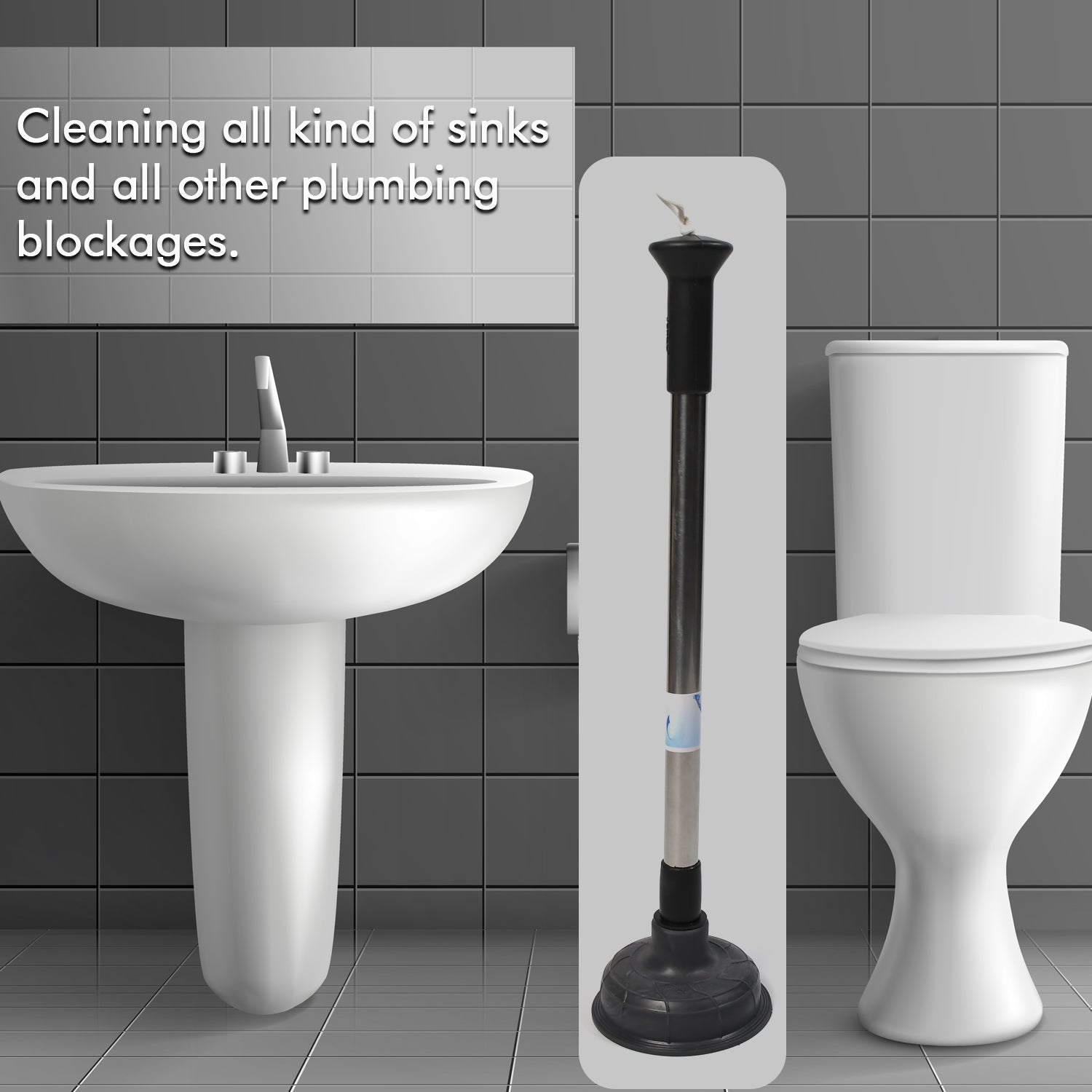 Drain Unblocker Pump for Kitchen, Sink & Toilet Cleaning - Springkart 