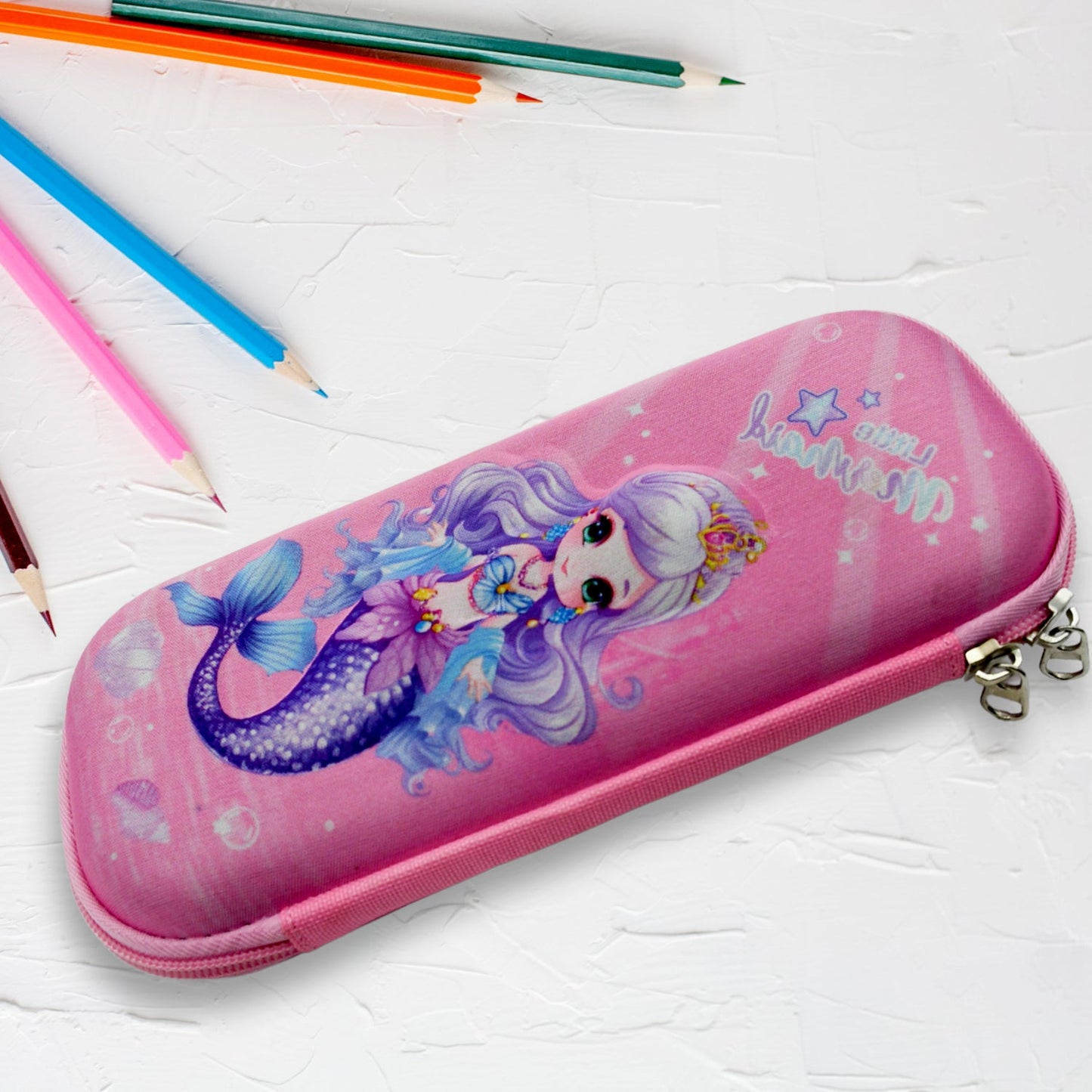 Pencil Case for Girls, Cute Pencil Case for Kids, Storage Pouch Large Capacity with Compartment & Zipper & Unicorn Ornaments, Toddler School Supply Organizer for Students, Stationery Box Pouch (1 Pc / 23x10 Cm) - Springkart 