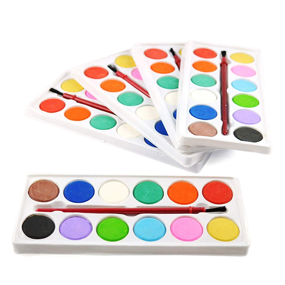Painting Water Color Kit - 12 Shades and Paint Brush (13 Pcs) - Springkart 
