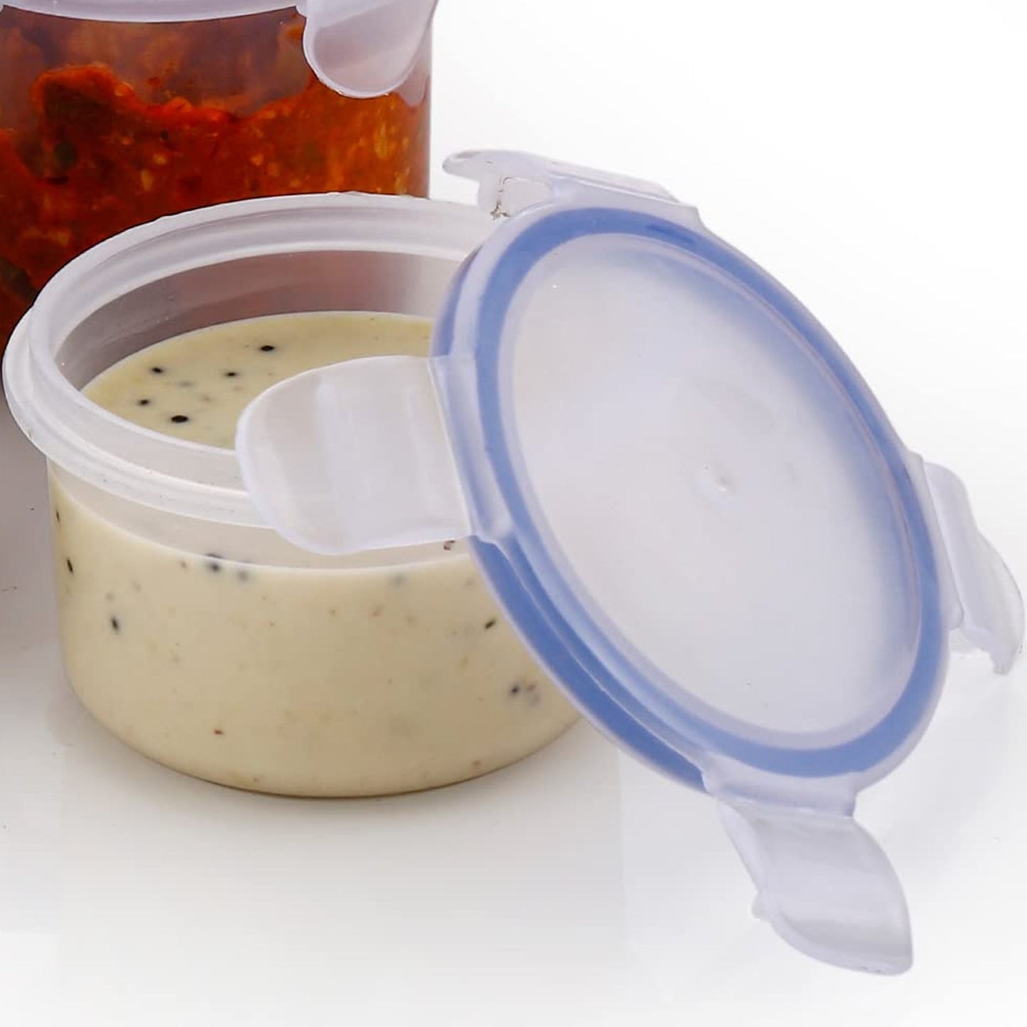 Plastic Liquid Round Airtight Food Storage Container with Leak Proof Locking Lid - Springkart 