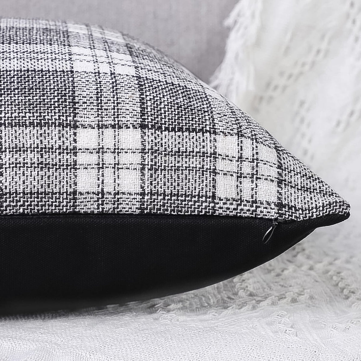 Pillow Covers Cushion Cases Soft Leather and Cotton (23 × 22 Inch / 1 Pair / 2 Pc) - Springkart 