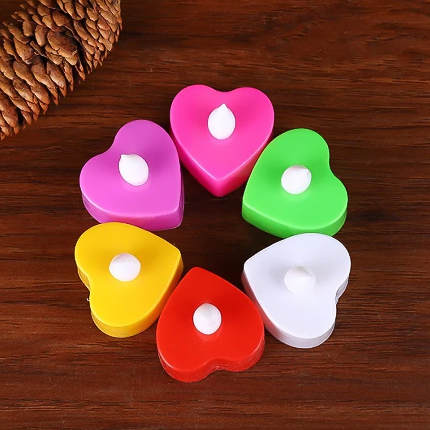 Heart Shape Battery Operated Tea Light LED Candles, for Decoration Use (24 Pc Set) - Springkart 