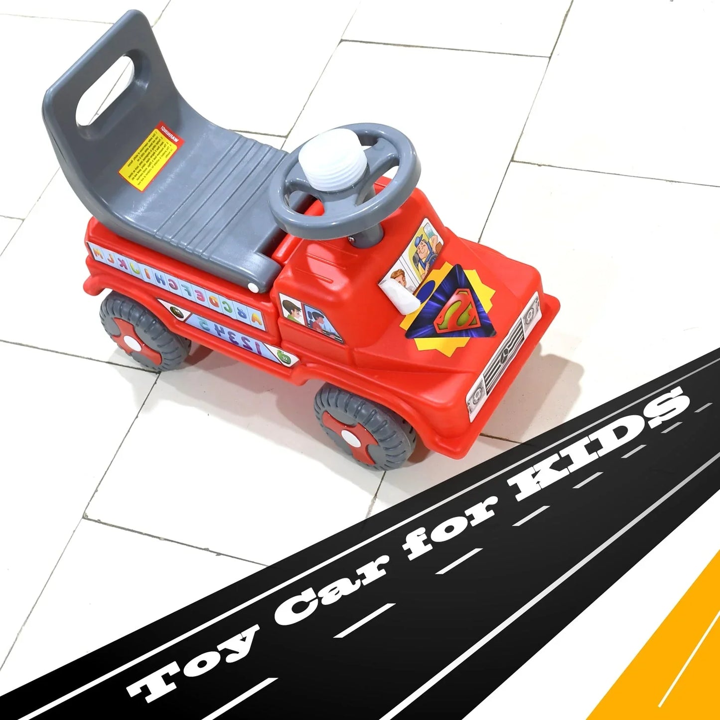 Baby Ride on Push Car for Kids | Kids Baby Big Car Ride on Toy with Backrest Musical Horn For Children Kids Toy Ride-on, Truck, Etc Suitable for Kids Boys / Girls | Ride on Baby Car for Kids to Drive Boys, Girls - Springkart 