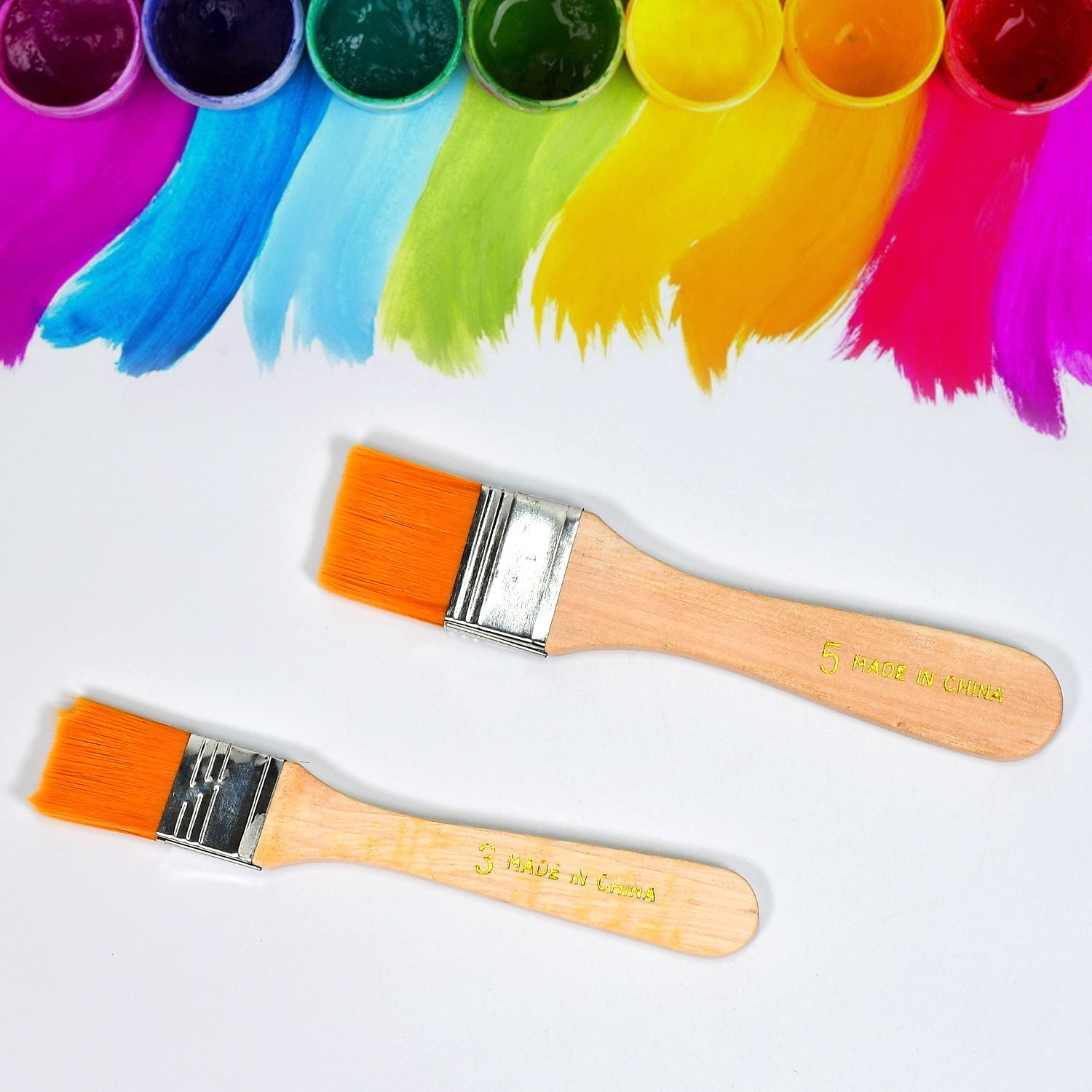 Artistic Flat Painting Brush 2pc for Watercolor & Acrylic Painting. - Springkart 
