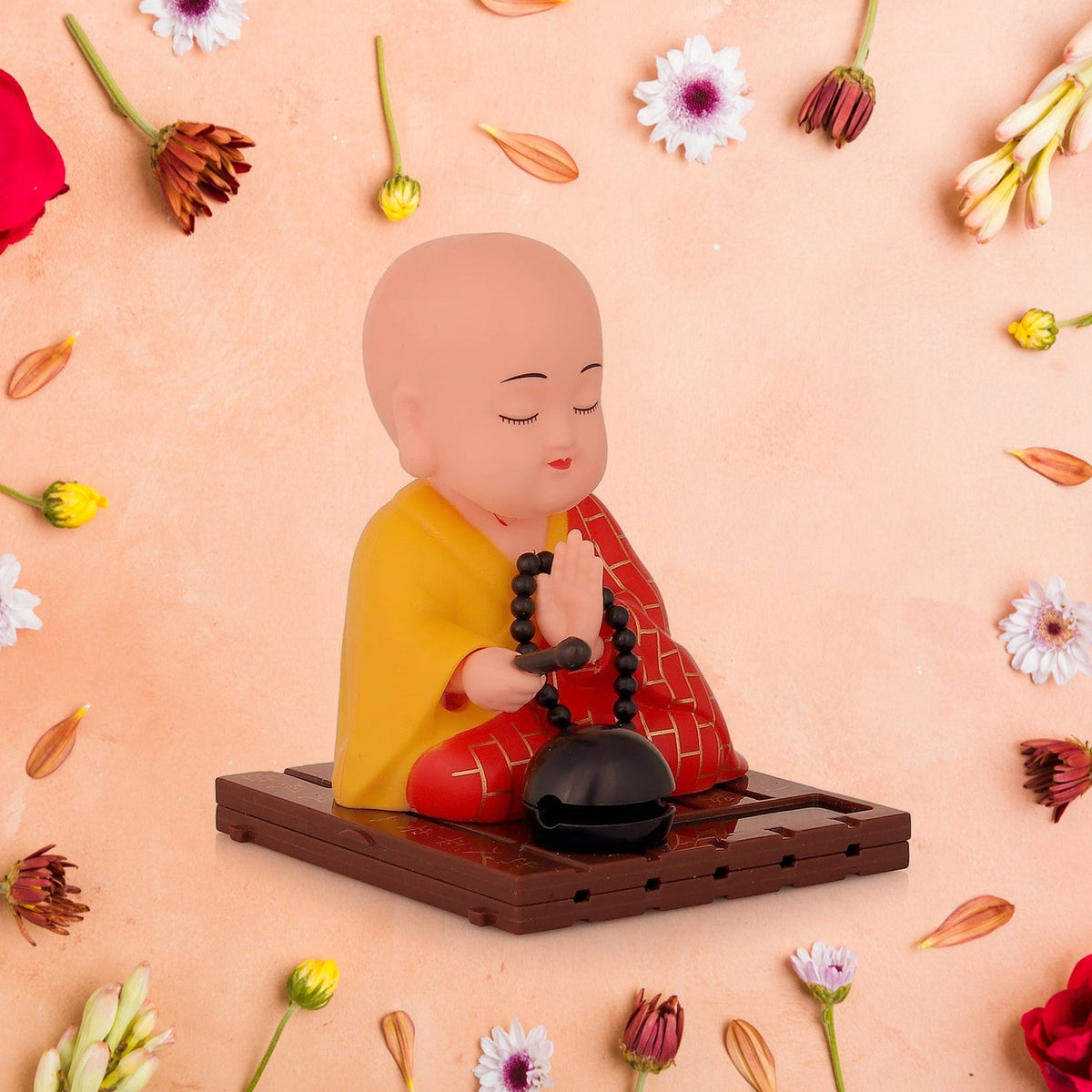 Solar Powered Sitting Buddha Statue, Moving Head and Hand (1 Pc / Medium) - Springkart 
