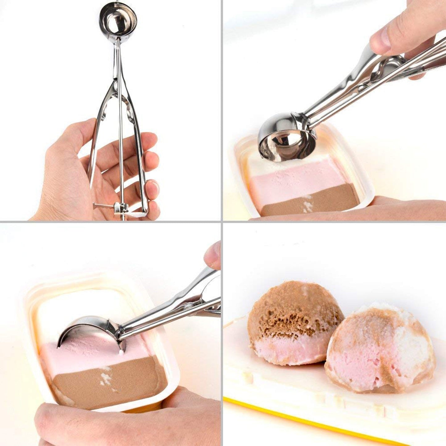 Stainless Steel Premium Quality Ice Cream Serving Spoon Scooper with Trigger Release - Springkart 