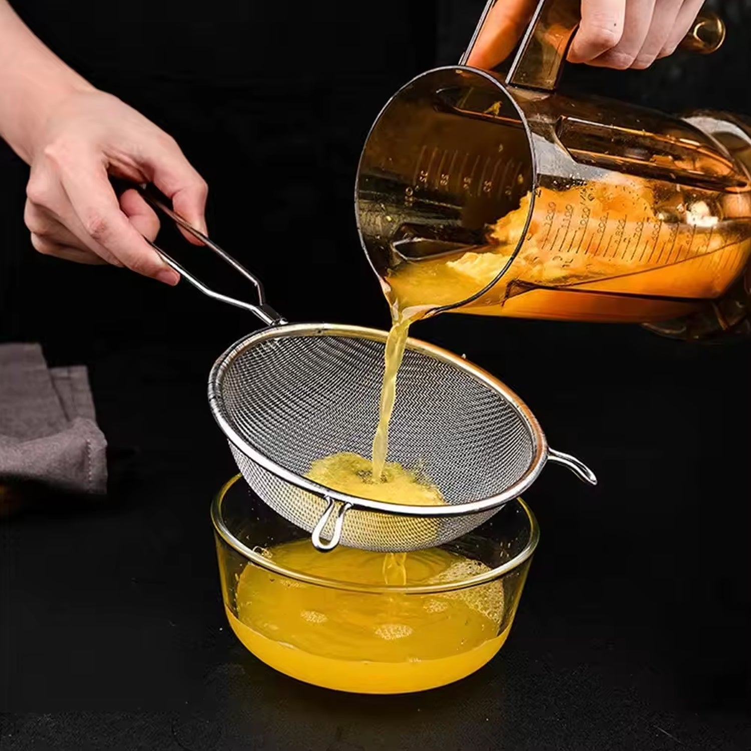 Big Mesh Strainer With Handle Stainless Steel Oil Straine, Mesh Sieve Strainer(1 Pc) - Springkart 