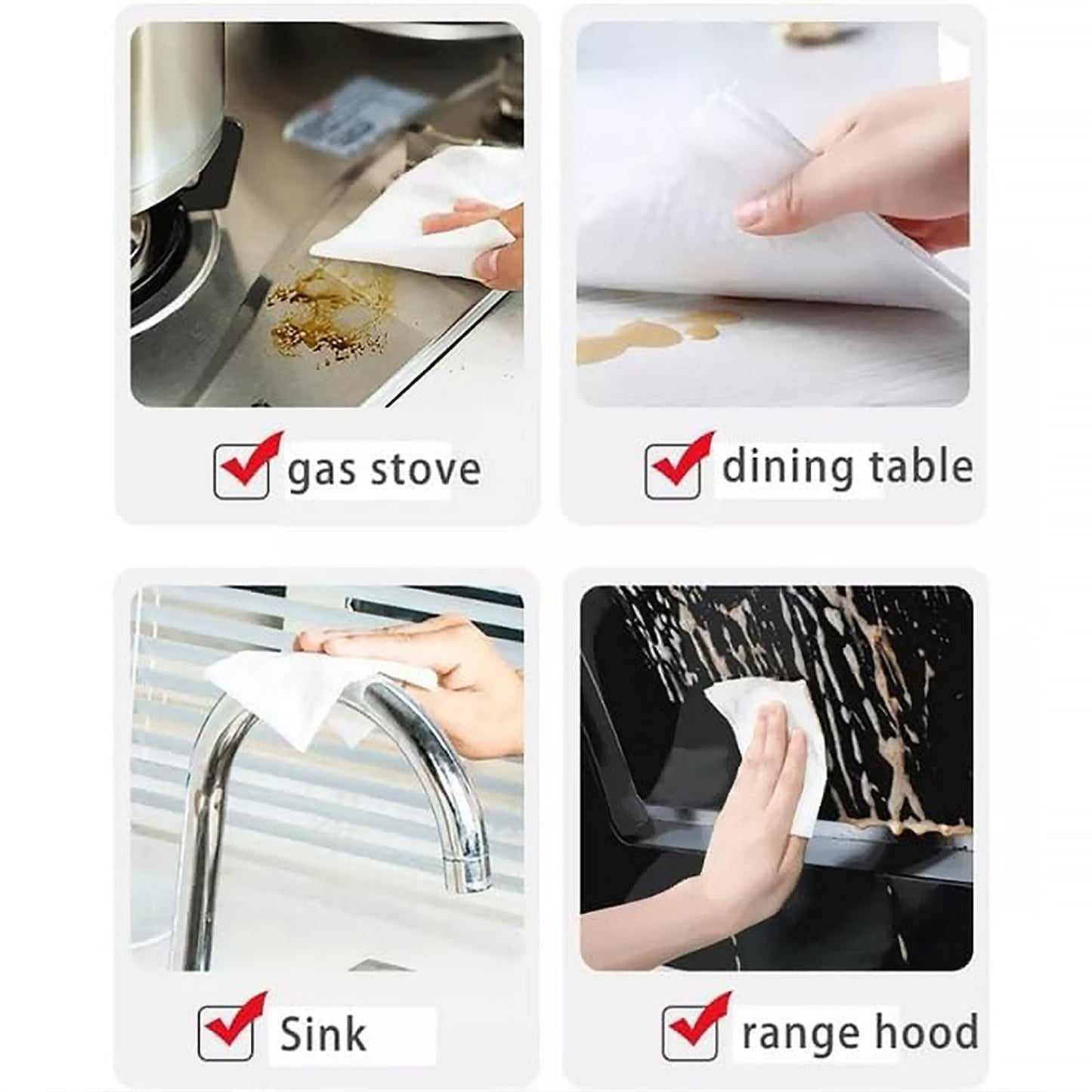 Kitchen Cleaning Wipes | Strong Decontamination Kitchen Wipes | Disposable Kitchen Wet Wipes Household Cloth Towel For Removing Grease Stains And Cleaning Glass (Pack of 80 Pcs) - Springkart 