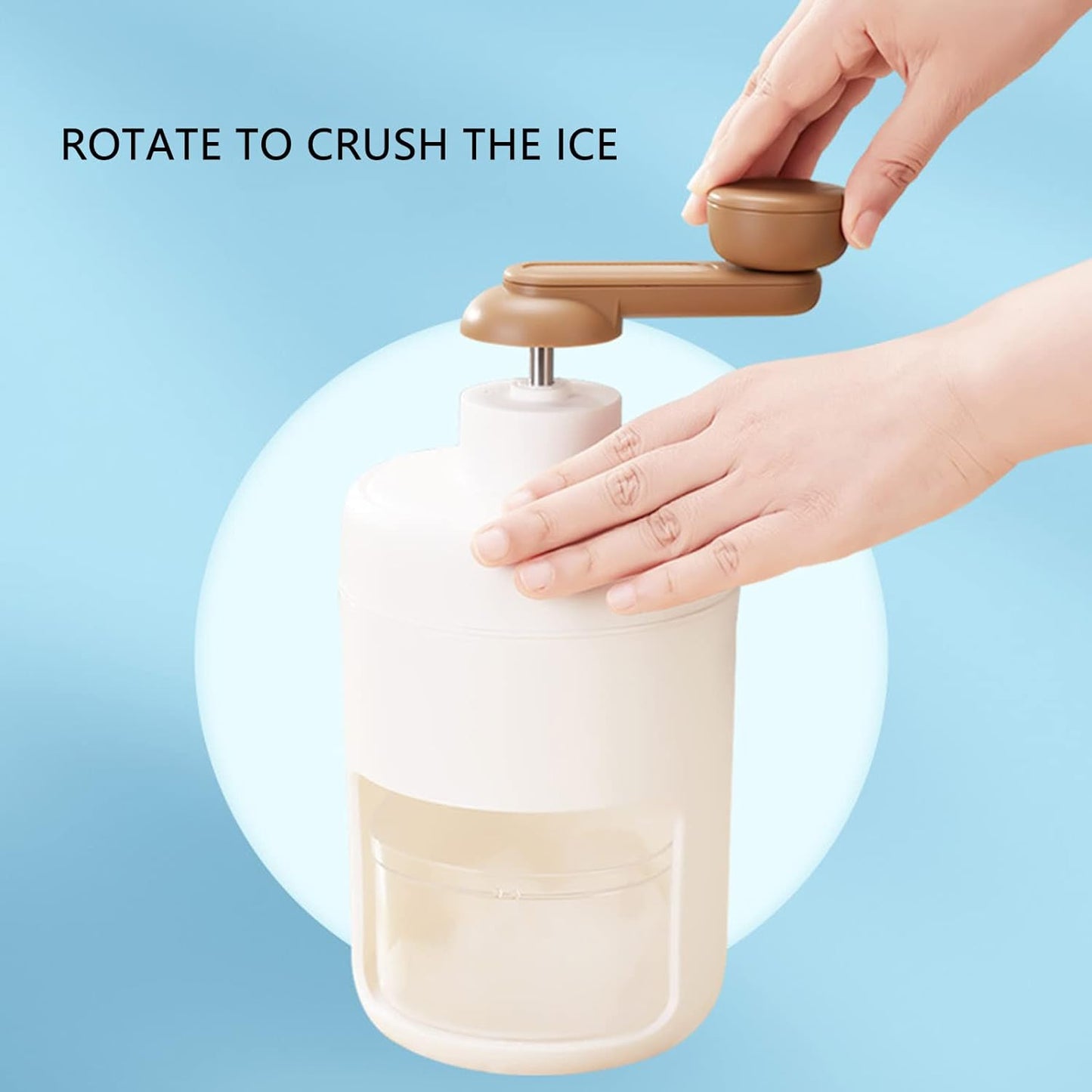 Portable Gola Maker Ice Crusher and Shaved Ice Machine, Hand Shaved Ice Machine Manual Fruit Smoothie Machine Mini Household Ice Shaver Small Ice Crusher - Springkart 