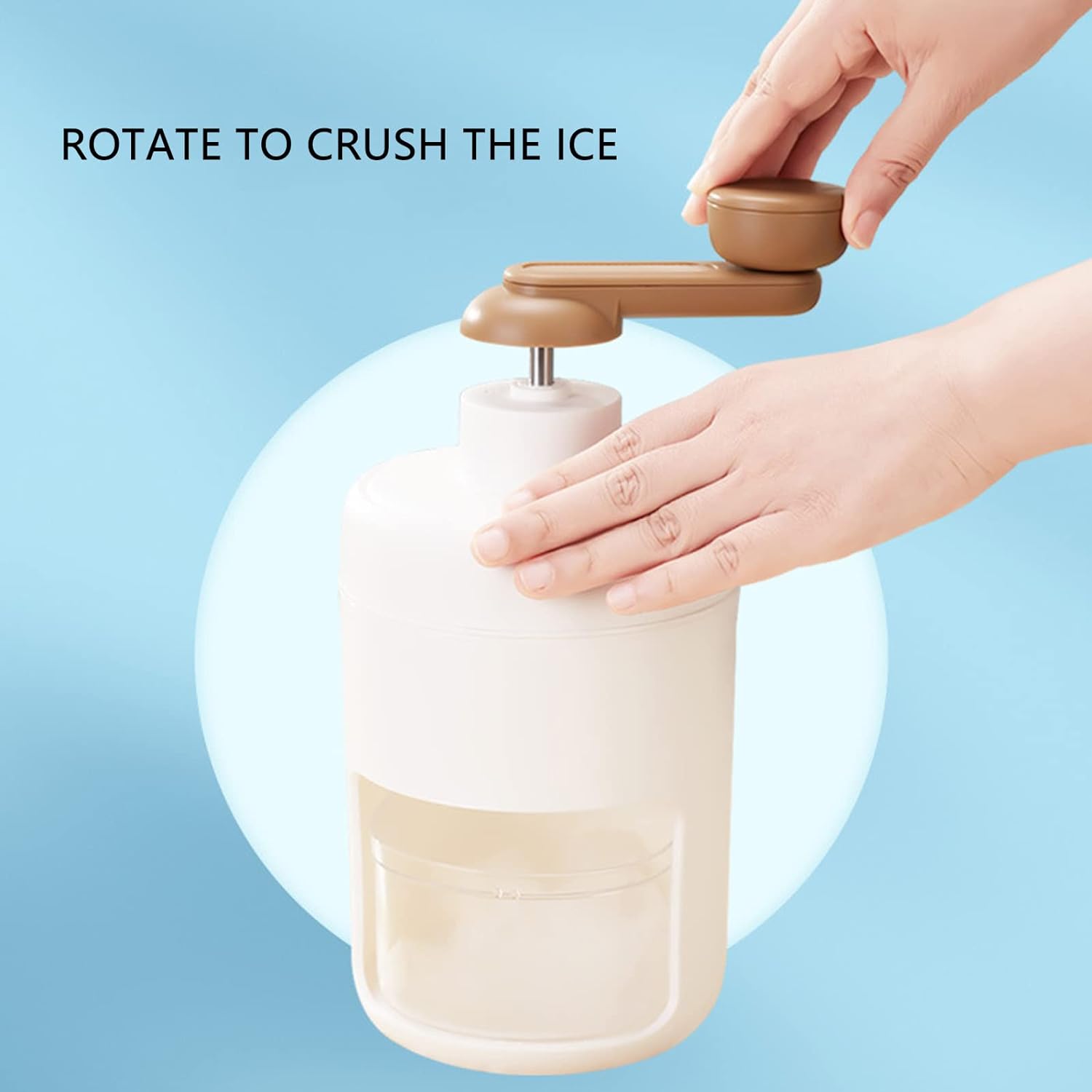 Portable Gola Maker Ice Crusher and Shaved Ice Machine, Hand Shaved Ice Machine Manual Fruit Smoothie Machine Mini Household Ice Shaver Small Ice Crusher - Springkart 