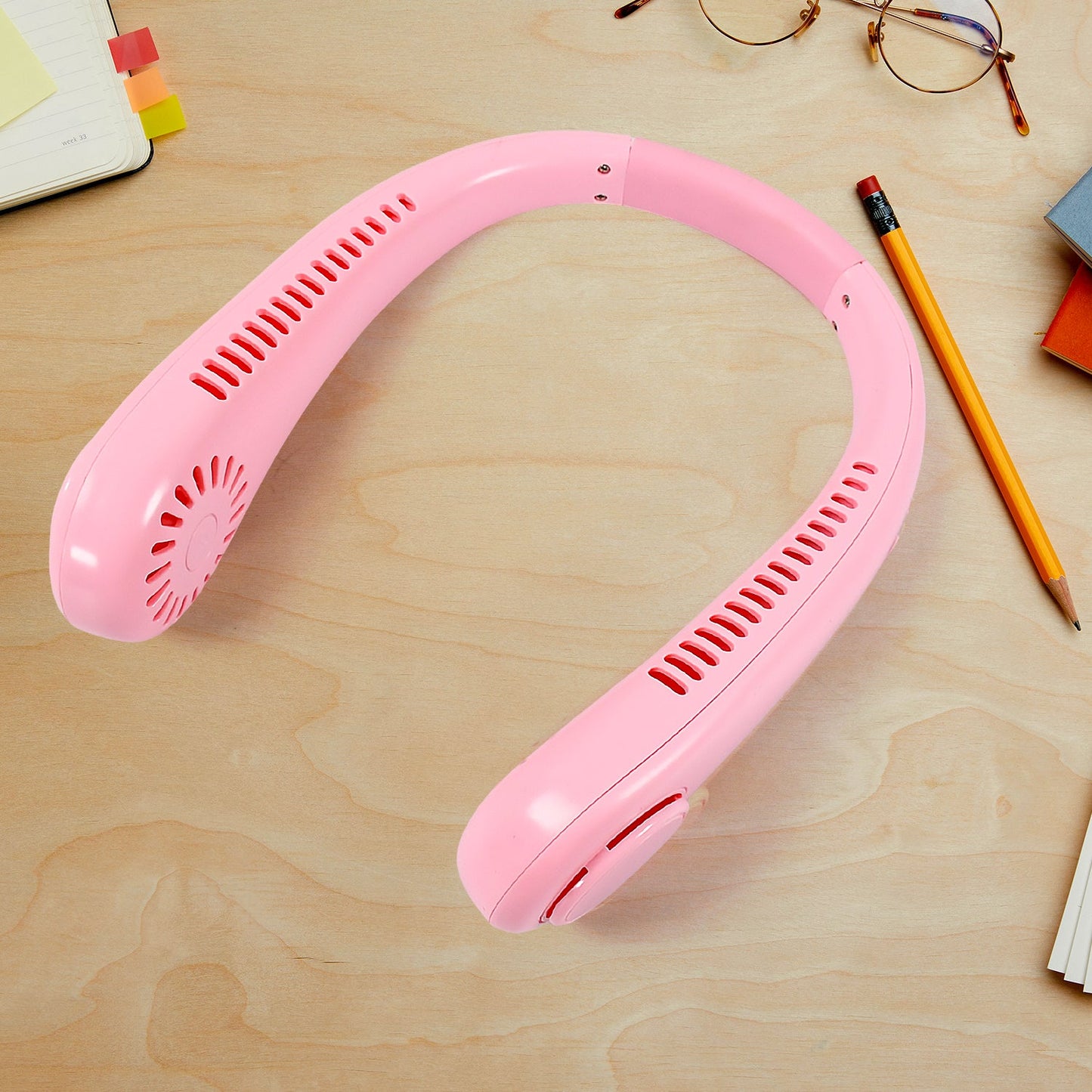 Portable Neck Fan: Holiday Hands Free Bladeless Neck Fan, 360° Cooling Hanging Fan, USB Rechargeable Personal Neck Fan, Wearable Neck Fan Suitable for Traveling - Springkart 