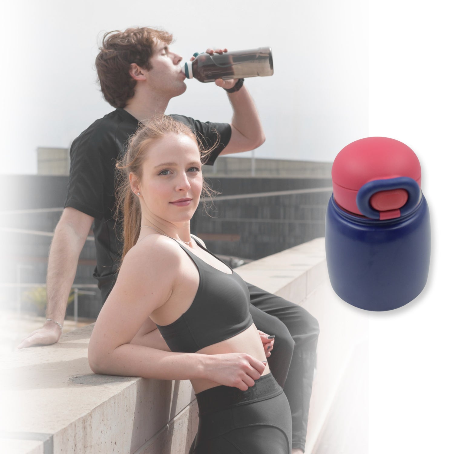 Multifunctional Double-Wall Outside Plastic & Inner Side Steel Water Bottle Cup With Dori Easy to Carry, lock System & Straw, Spill Proof with Leakproof Drinking Cup for Office Mug, Home, Travel, School (700ml) - Springkart 