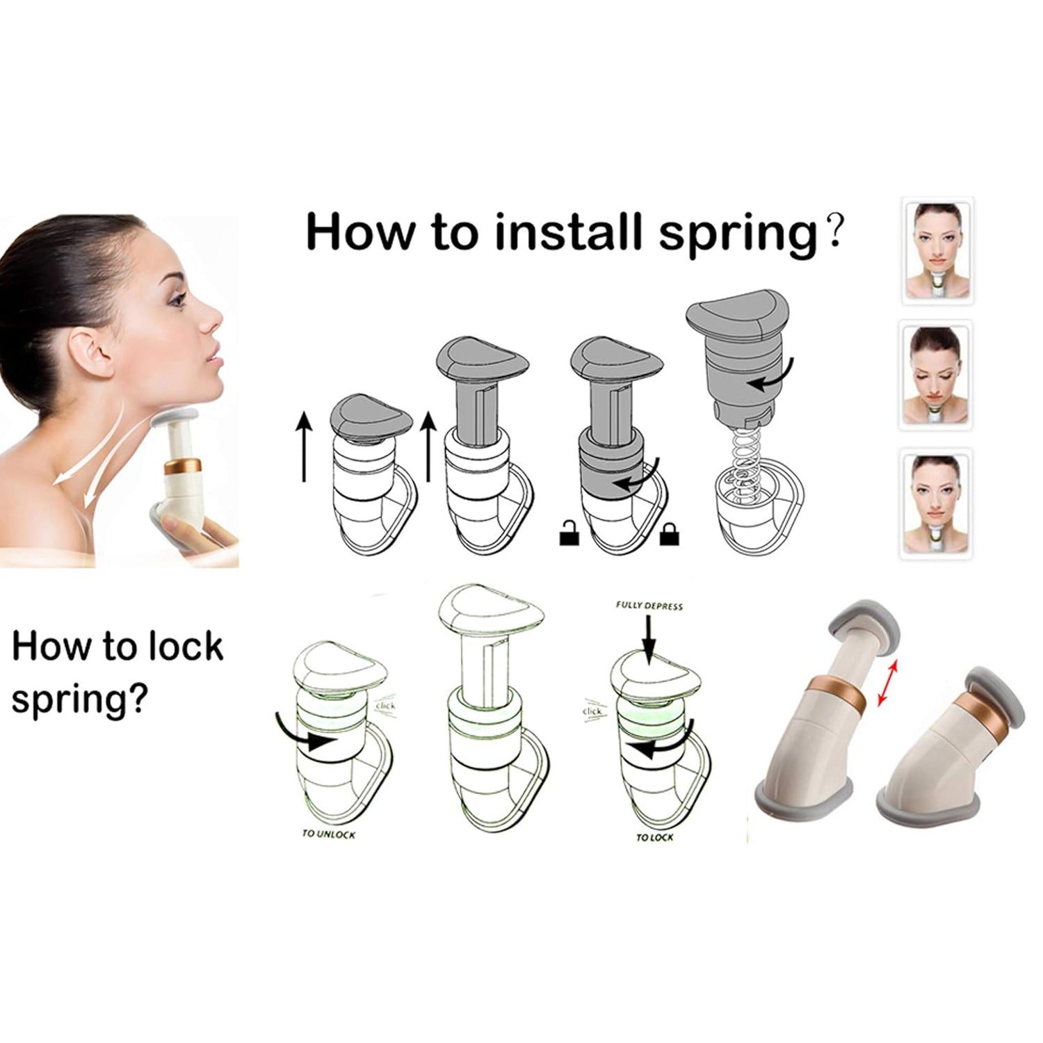 Double Chin Up Massager & Jawline Exerciser (1 Pc) - Springkart 